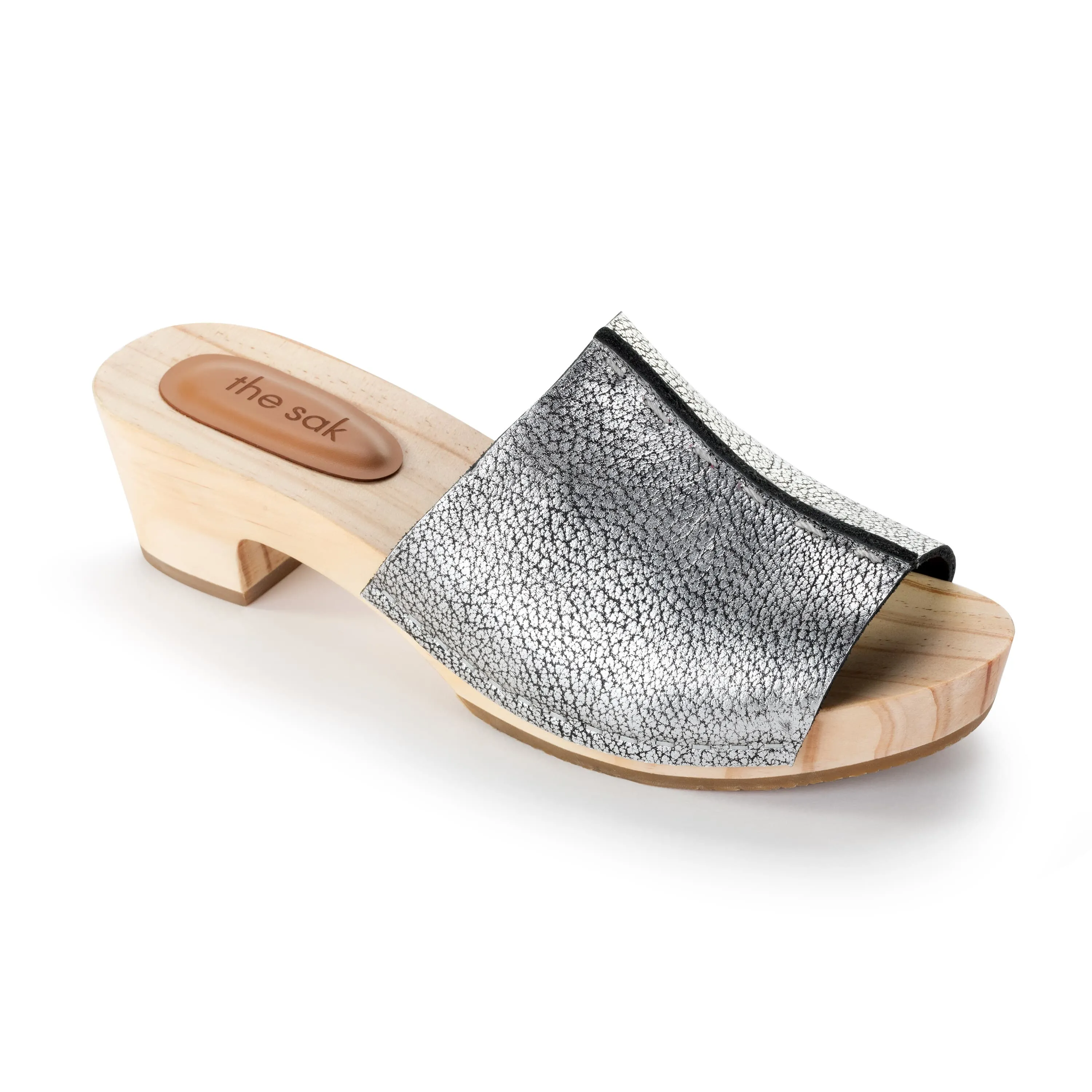 Ella Clog Sandal - Leather - Dark Silver Autumn Cool Work Life