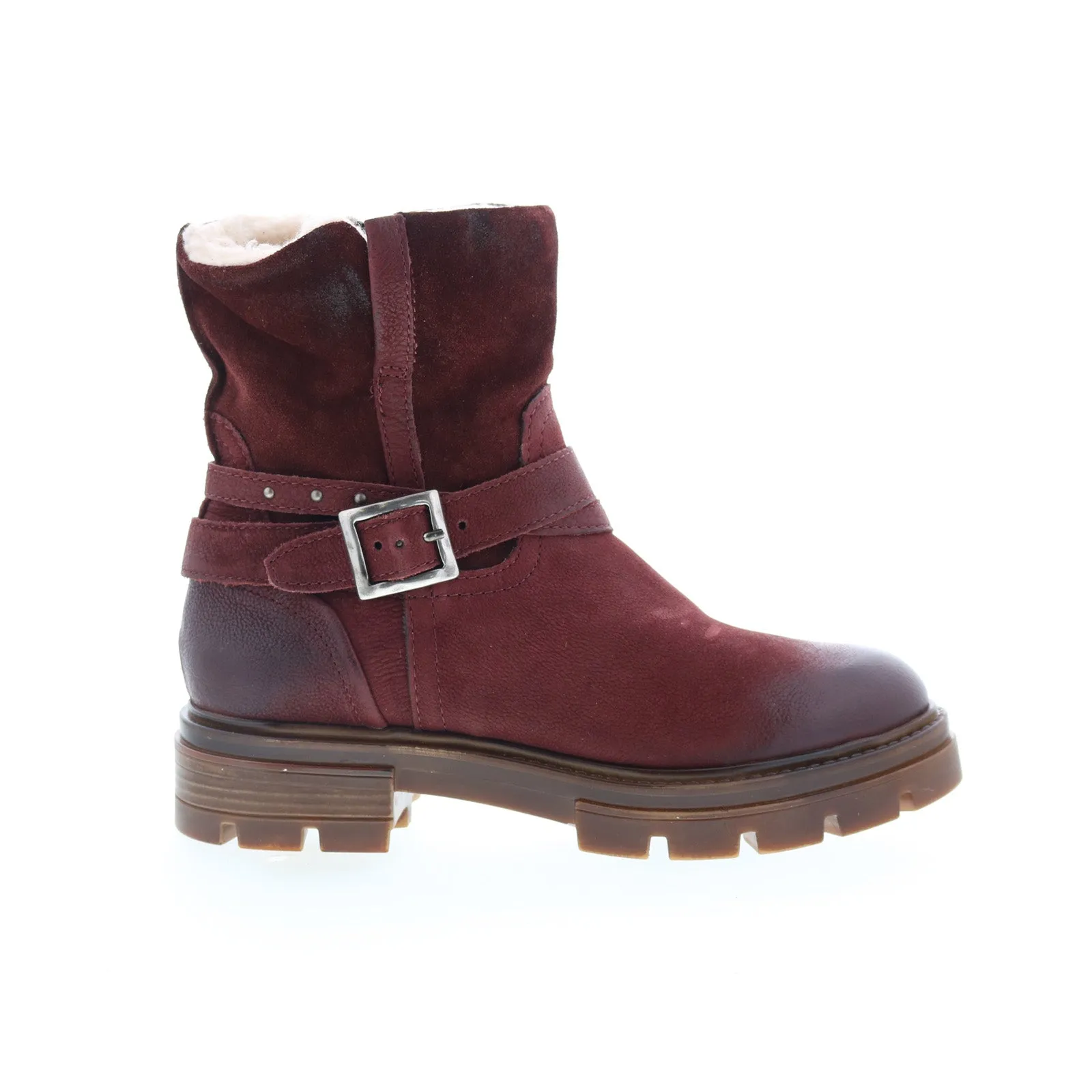 Miz Mooz Bonney Womens Burgundy Leather Zipper Casual Dress Boots All Fit All Activity