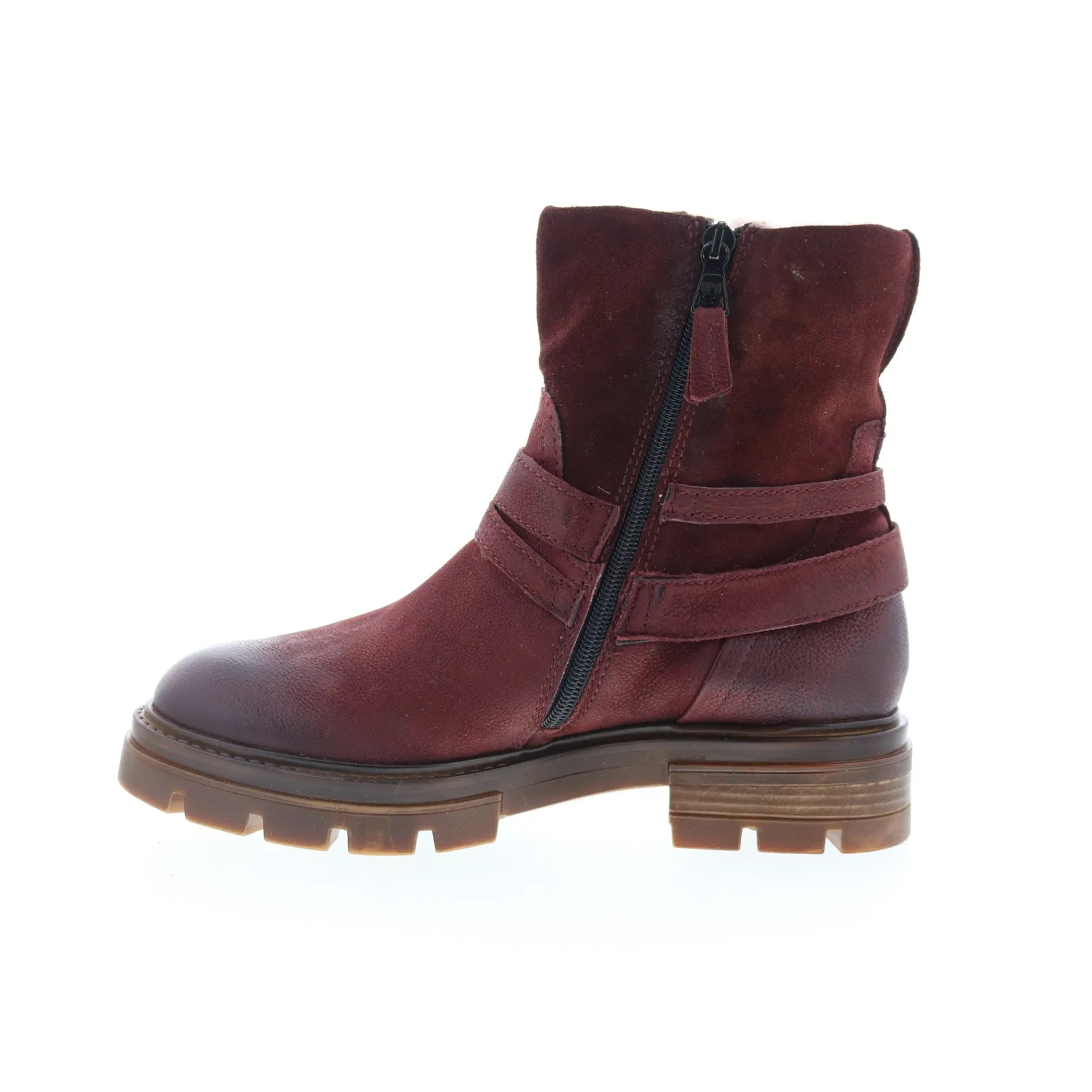 Breathable fabric light texture Miz Mooz Bonney Womens Burgundy Leather Zipper Casual Dress Boots