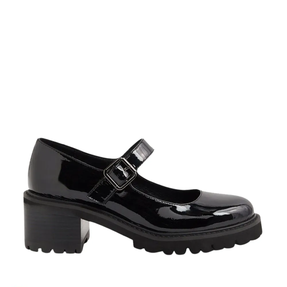 DJANGO & JULIETTE MIRRIAM BLACK Comfortable Straps Wide Strap Heels