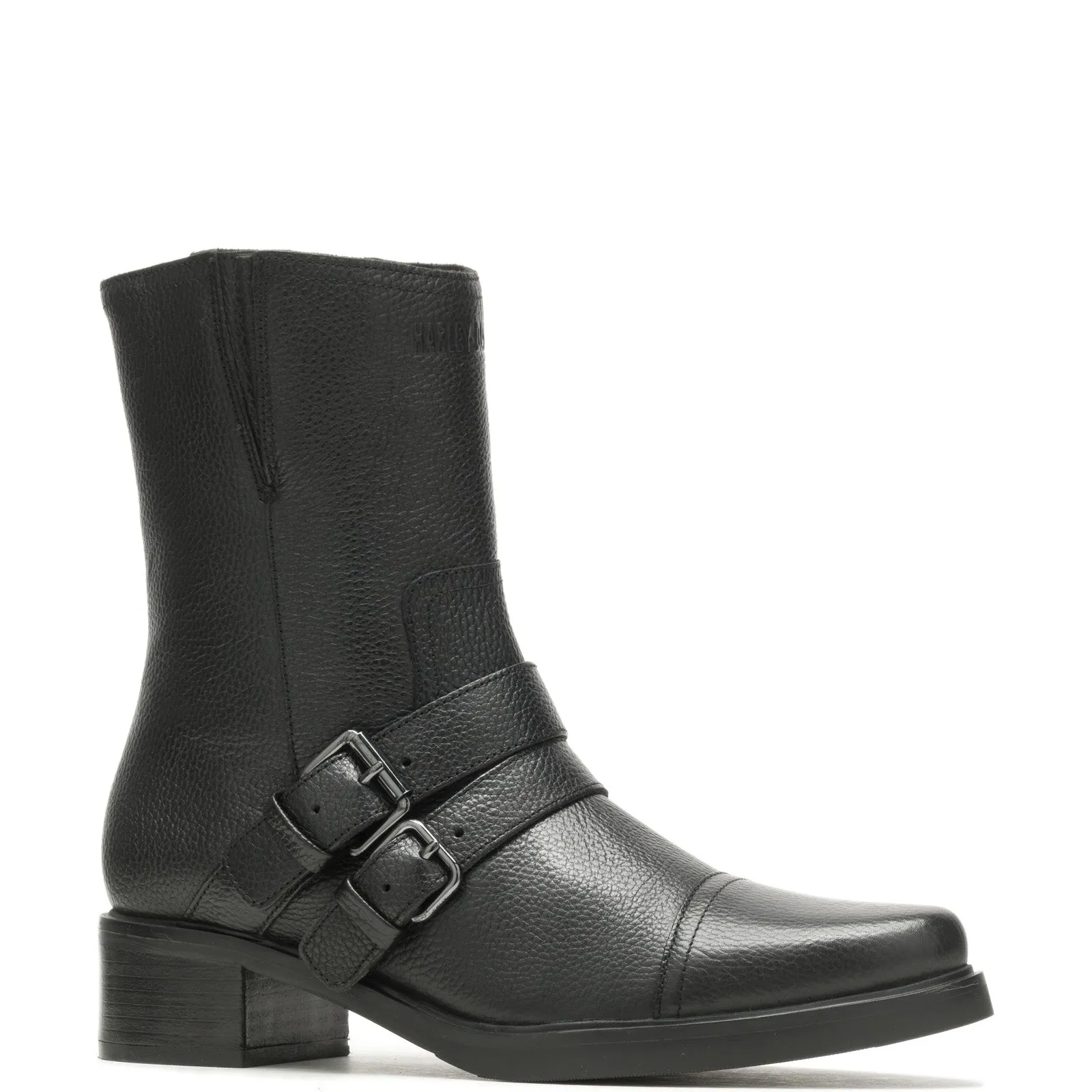 Harley-Davidson Jerilyn Double Buckle D84754 Womens Black Motorcycle Boots Rugged Look Hybrid style