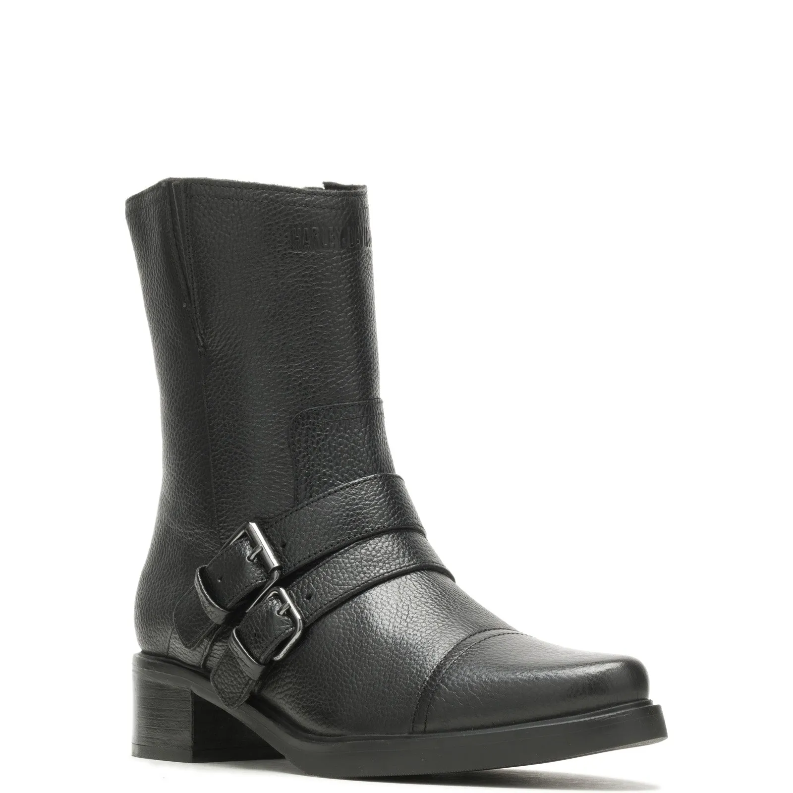 Tear-resistant Harley-Davidson Jerilyn Double Buckle D84754 Womens Black Motorcycle Boots