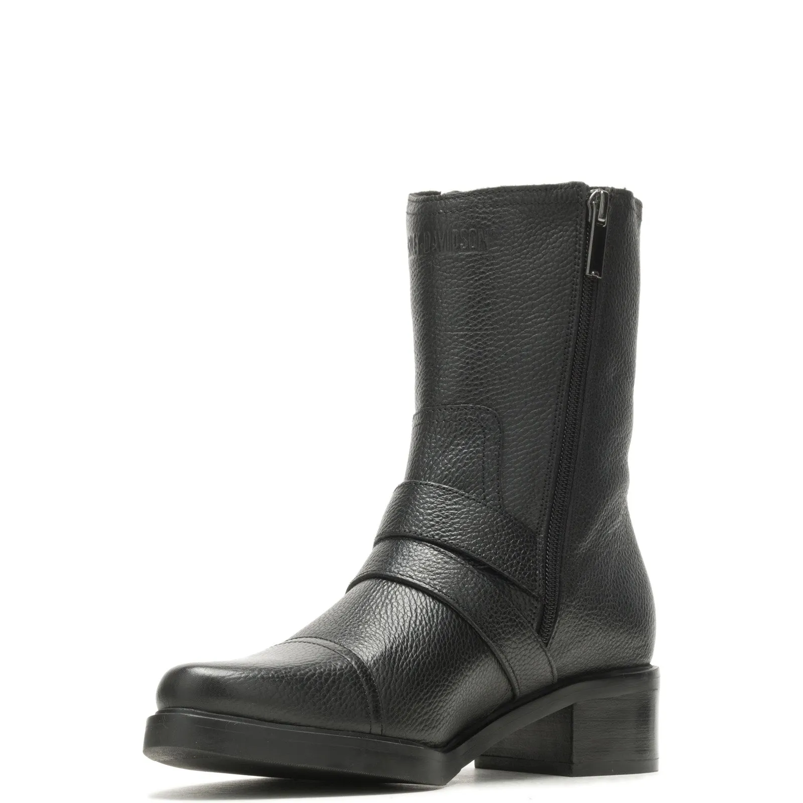 Rough Ground Reliable Protection Harley-Davidson Jerilyn Double Buckle D84754 Womens Black Motorcycle Boots