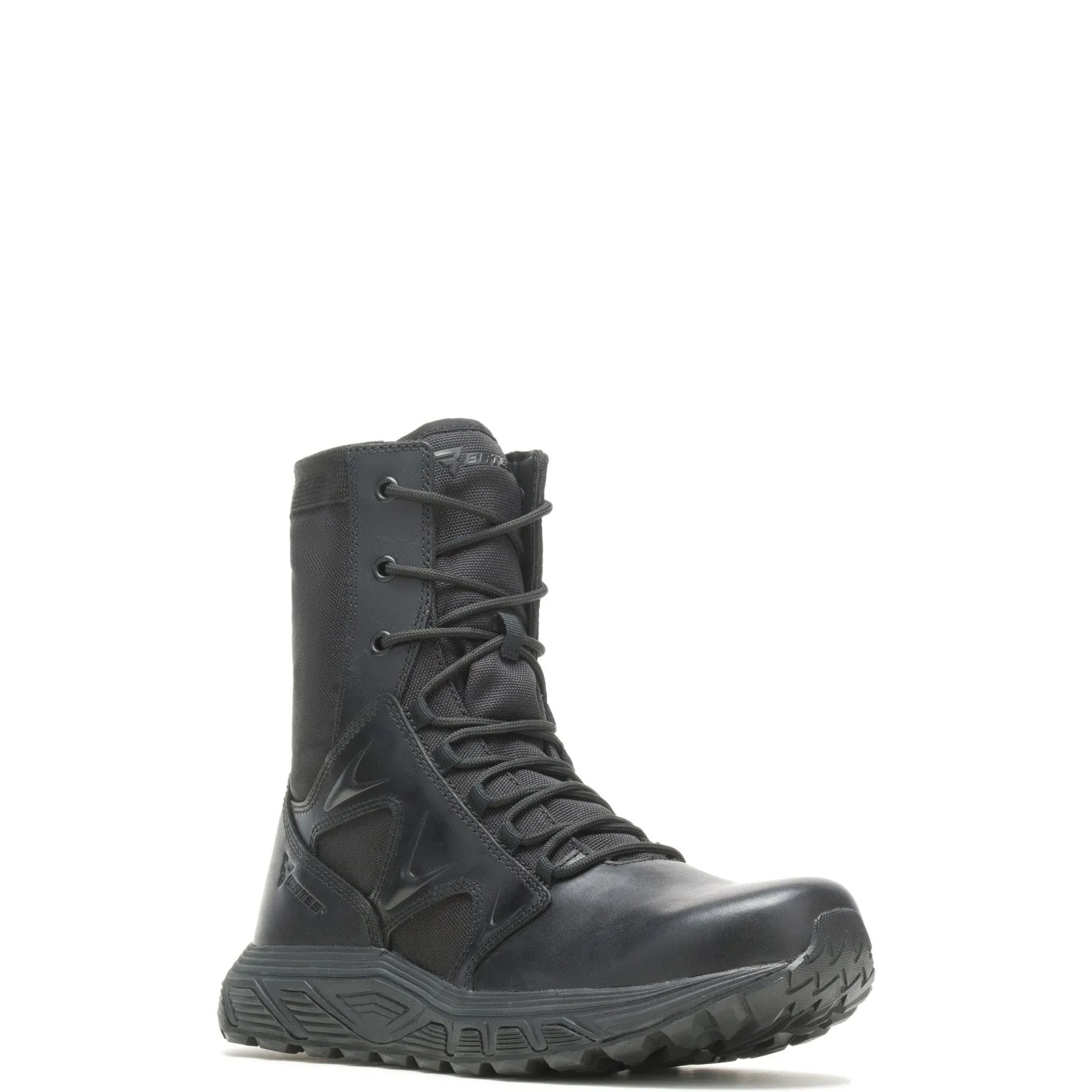 Comfortable Insole Bates Rush Tall Zip E01080 Mens Black Leather Lace Up Tactical Boots