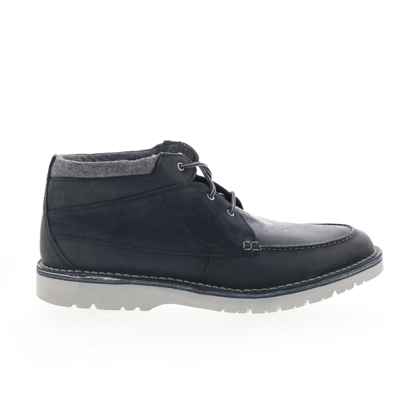 Clarks Eastford Top 26162960 Mens Black Leather Lace Up Chukkas Boots Extreme Comfort
