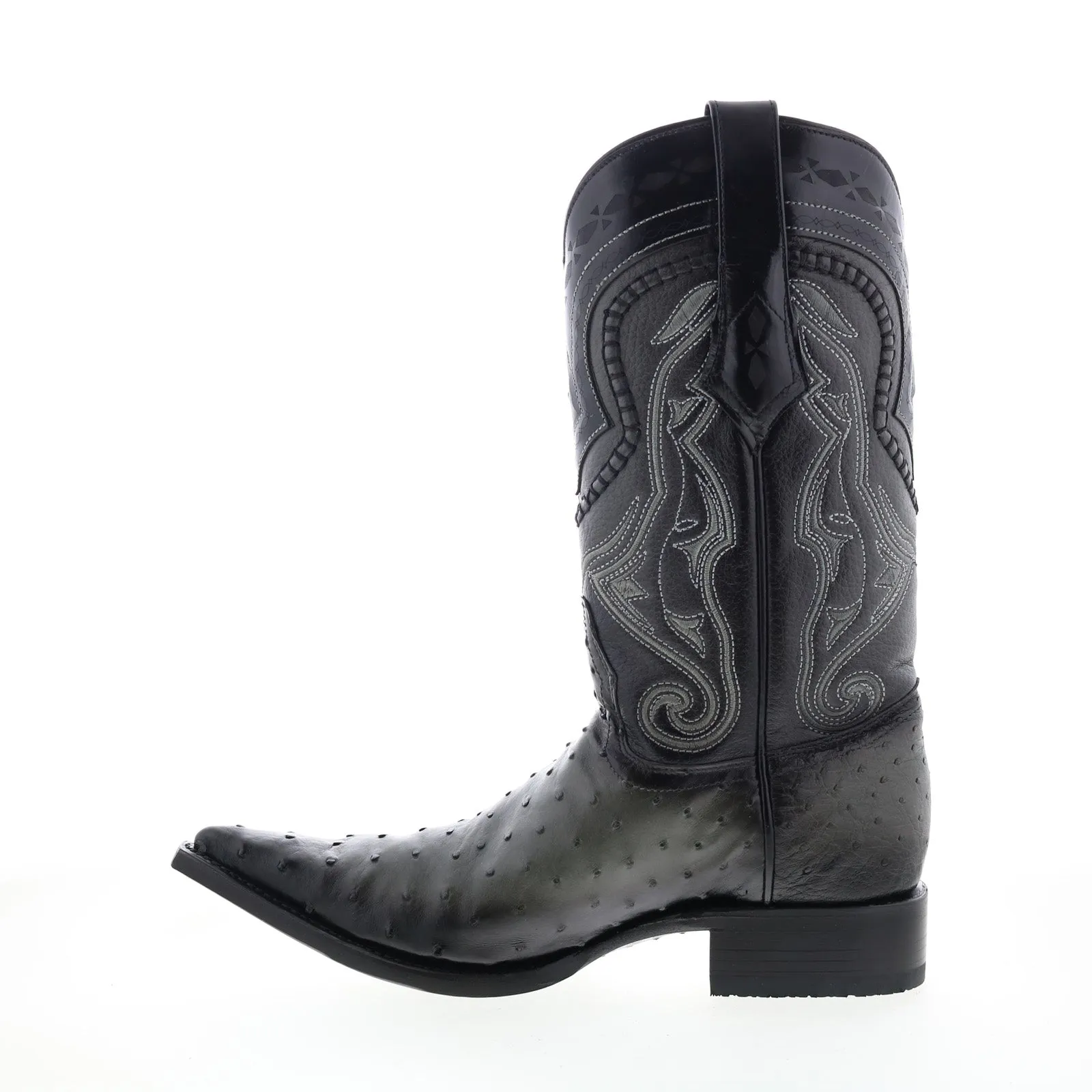 hypoallergenic Outdoor Utility Los Altos 3X Toe Ostrich 9530338 Mens Gray Wide Leather Cowboy Western Boots