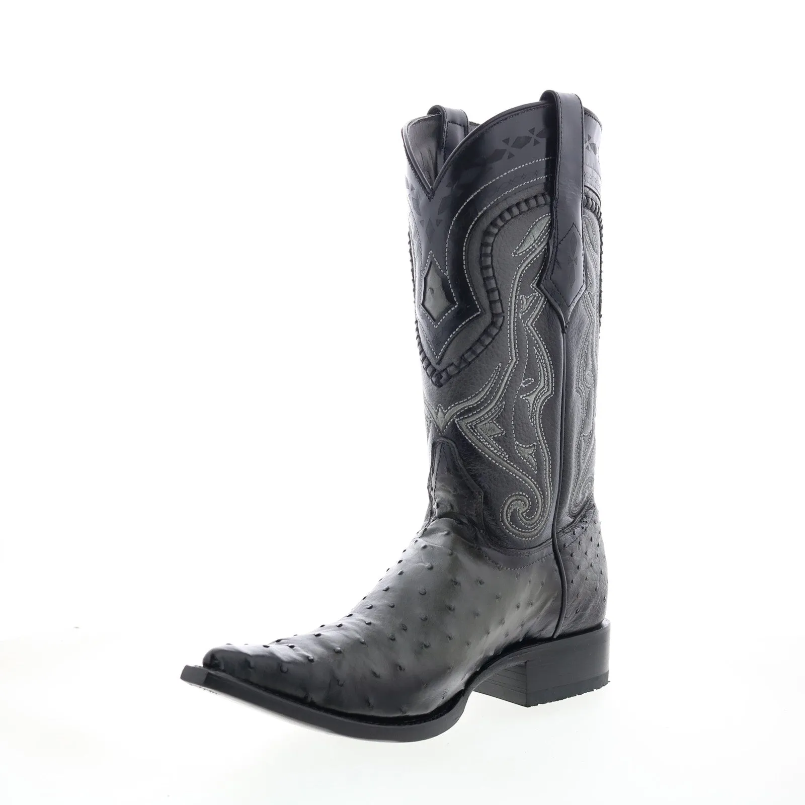 Los Altos 3X Toe Ostrich 9530338 Mens Gray Wide Leather Cowboy Western Boots Protective Wear