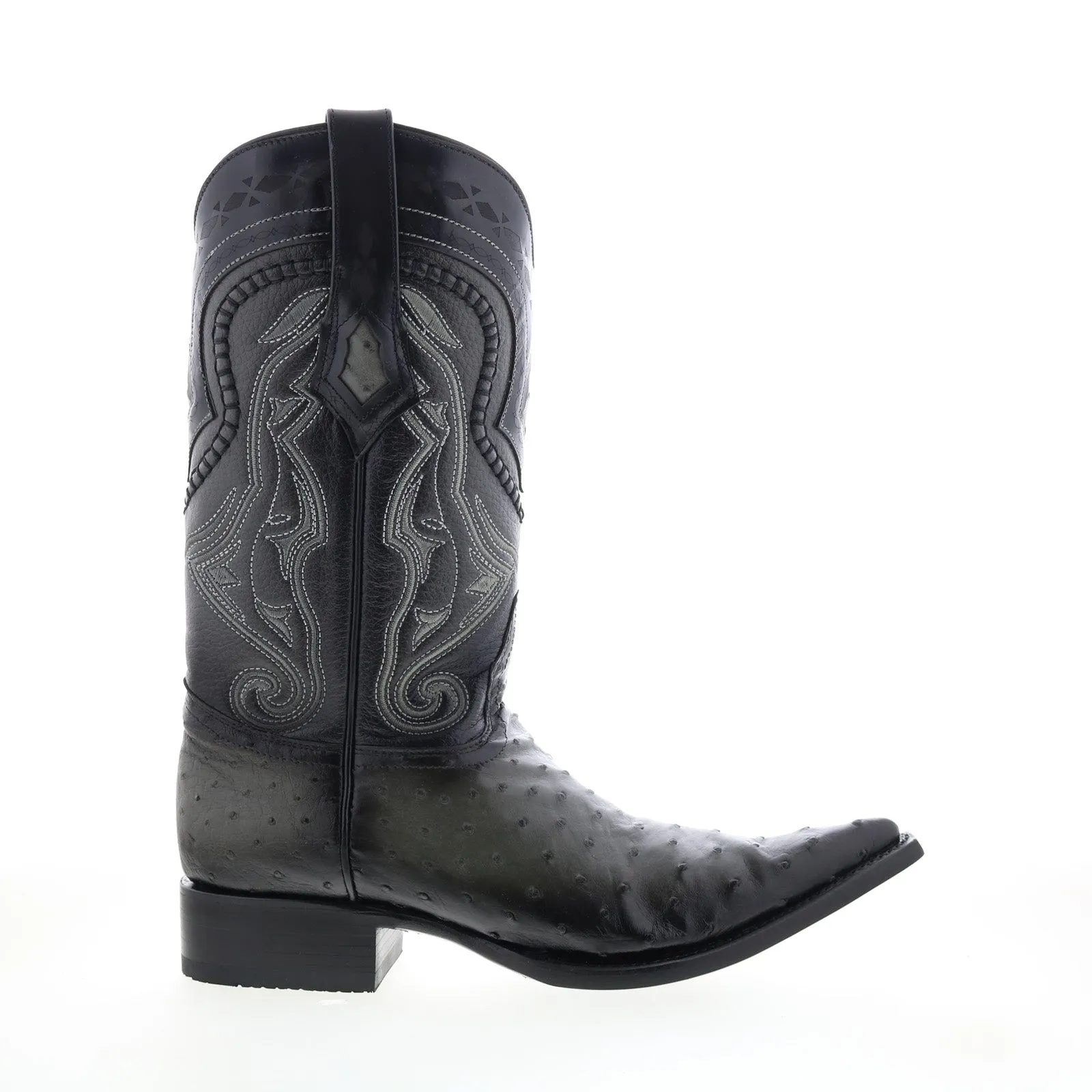 Los Altos 3X Toe Ostrich 9530338 Mens Gray Wide Leather Cowboy Western Boots Minimalist Appeal