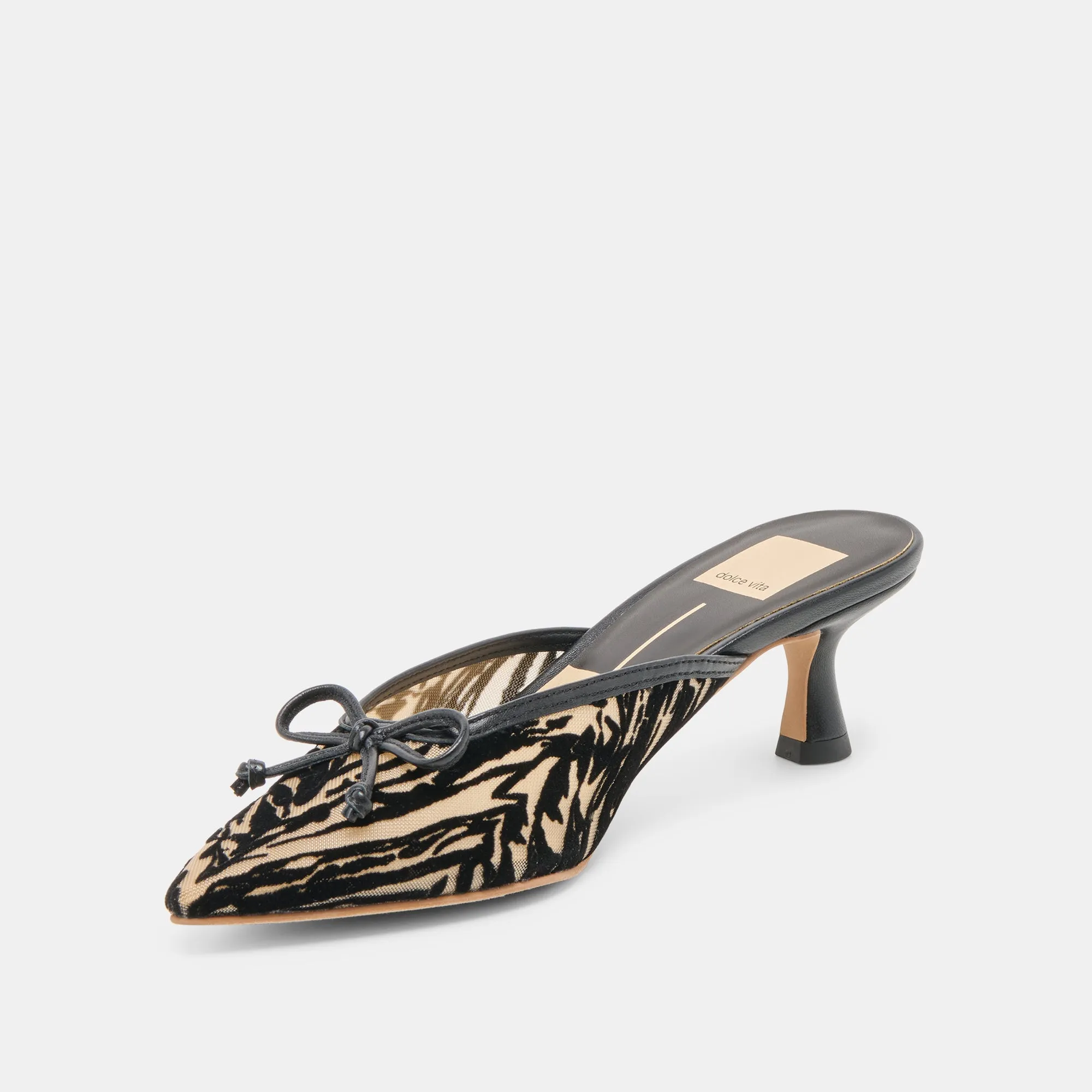 CLEO HEELS ZEBRA VELVET MESH Comfort Cushion Comfort Grip