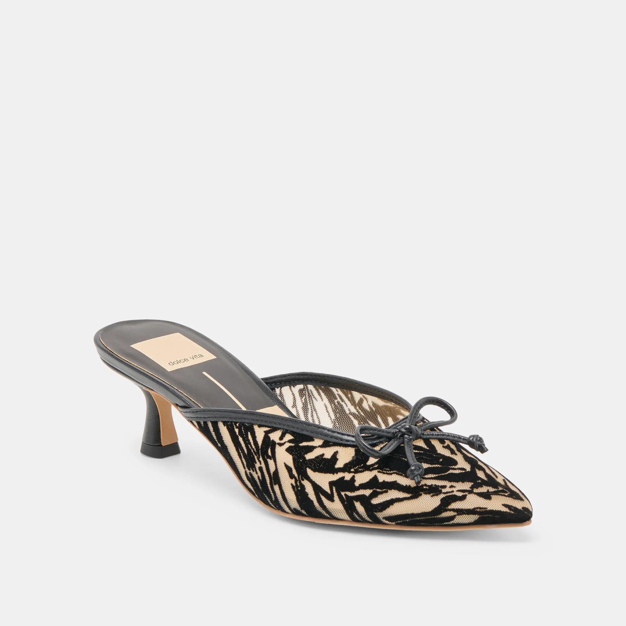 CLEO HEELS ZEBRA VELVET MESH Adjustable Heel Sandals Evening Heels for Bridesmaids