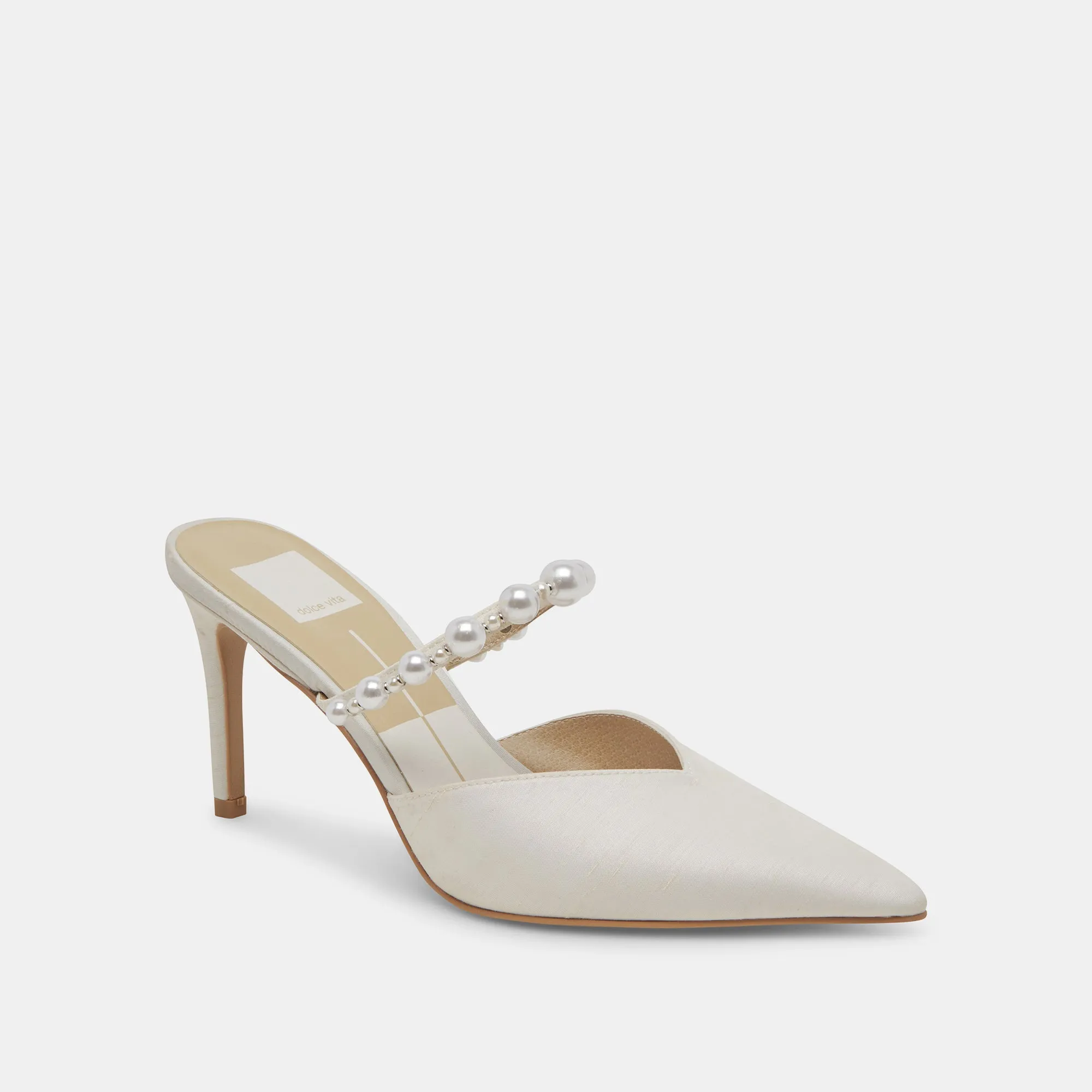 KANIKA PEARL WIDE HEELS VANILLA PEARLS High Heel Shoes