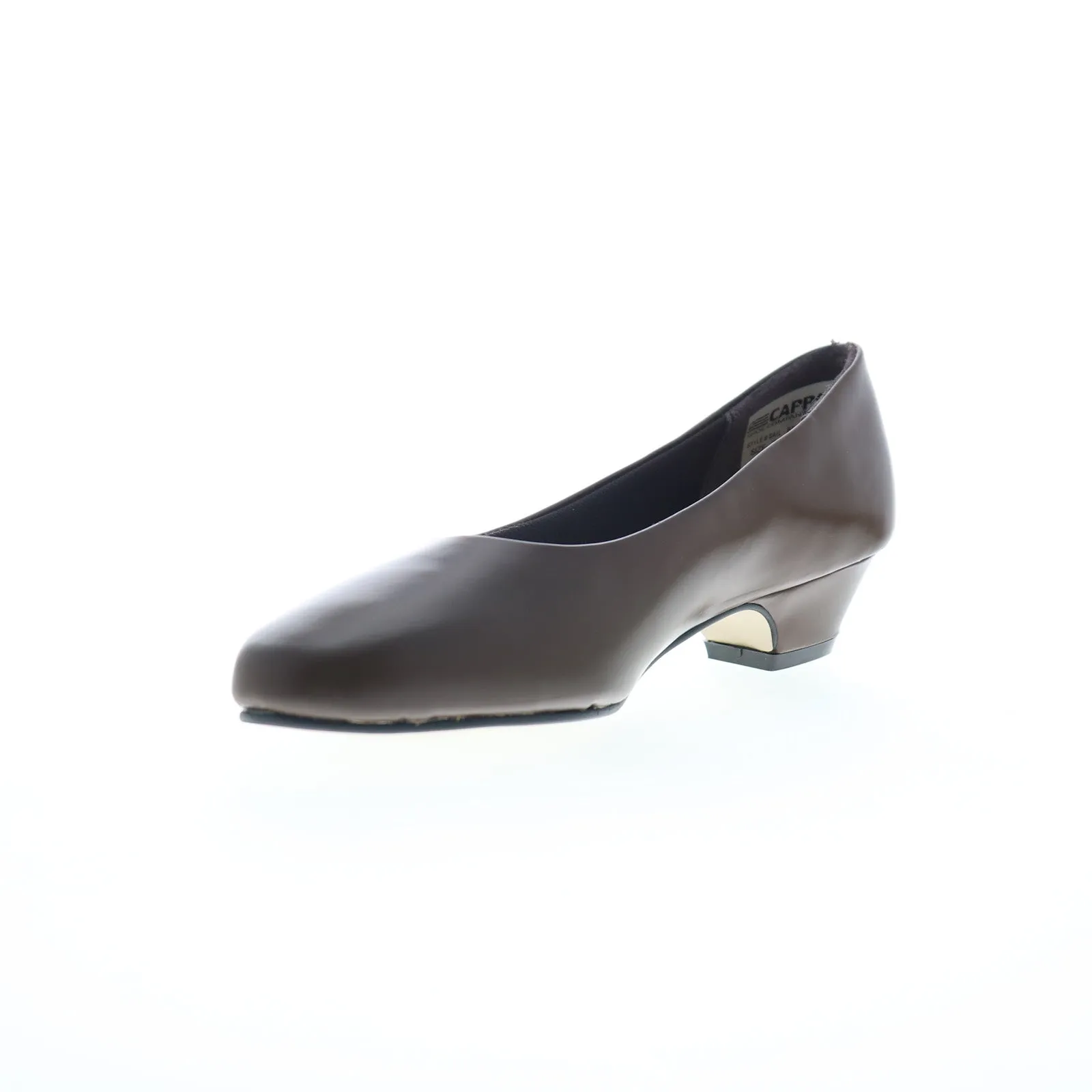 Capps Sail Pump Low Heel 90232-A Womens Brown Leather Pumps Heels Shoes Boho Style Heels