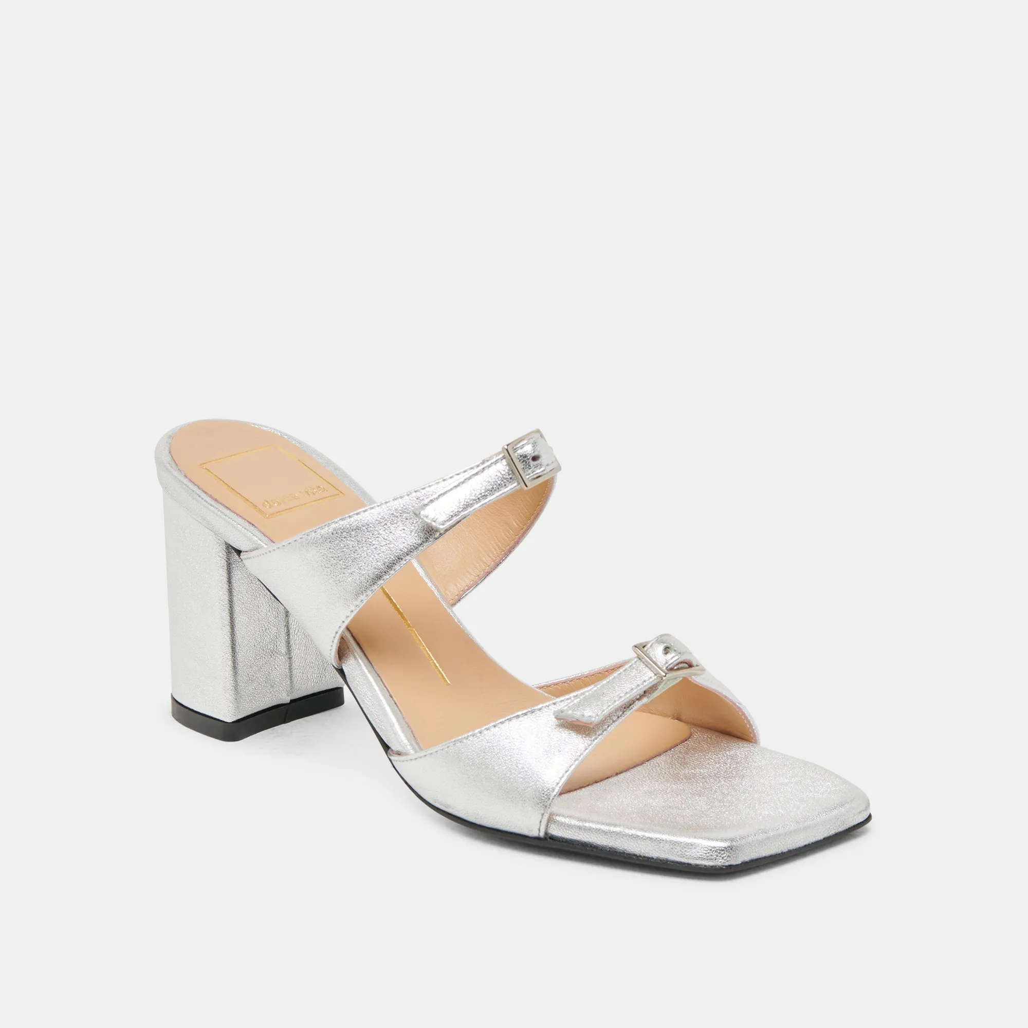 Vegan Heels SHANE HEELS SILVER METALLIC LEATHER