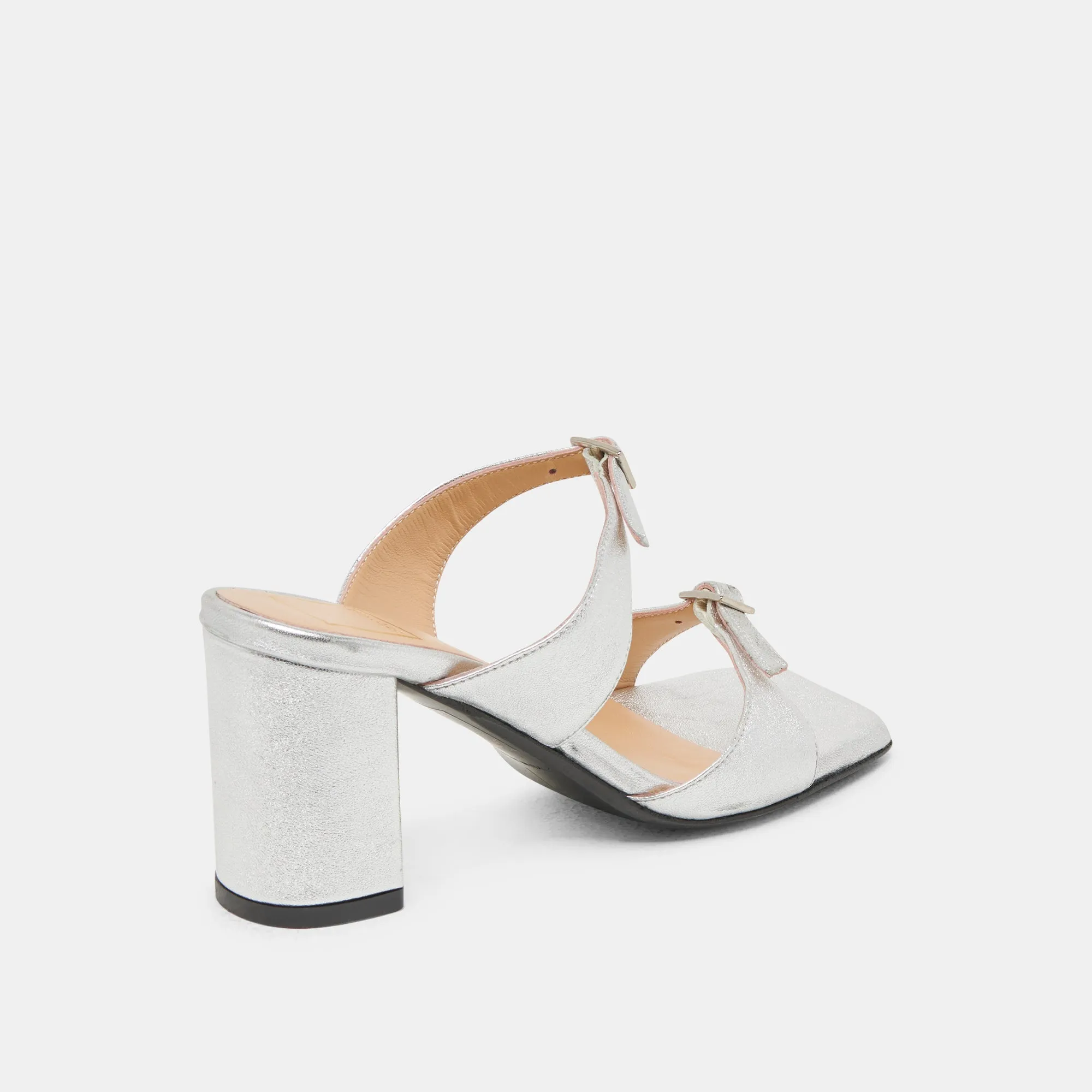 Luxe Wedding Footwear SHANE HEELS SILVER METALLIC LEATHER