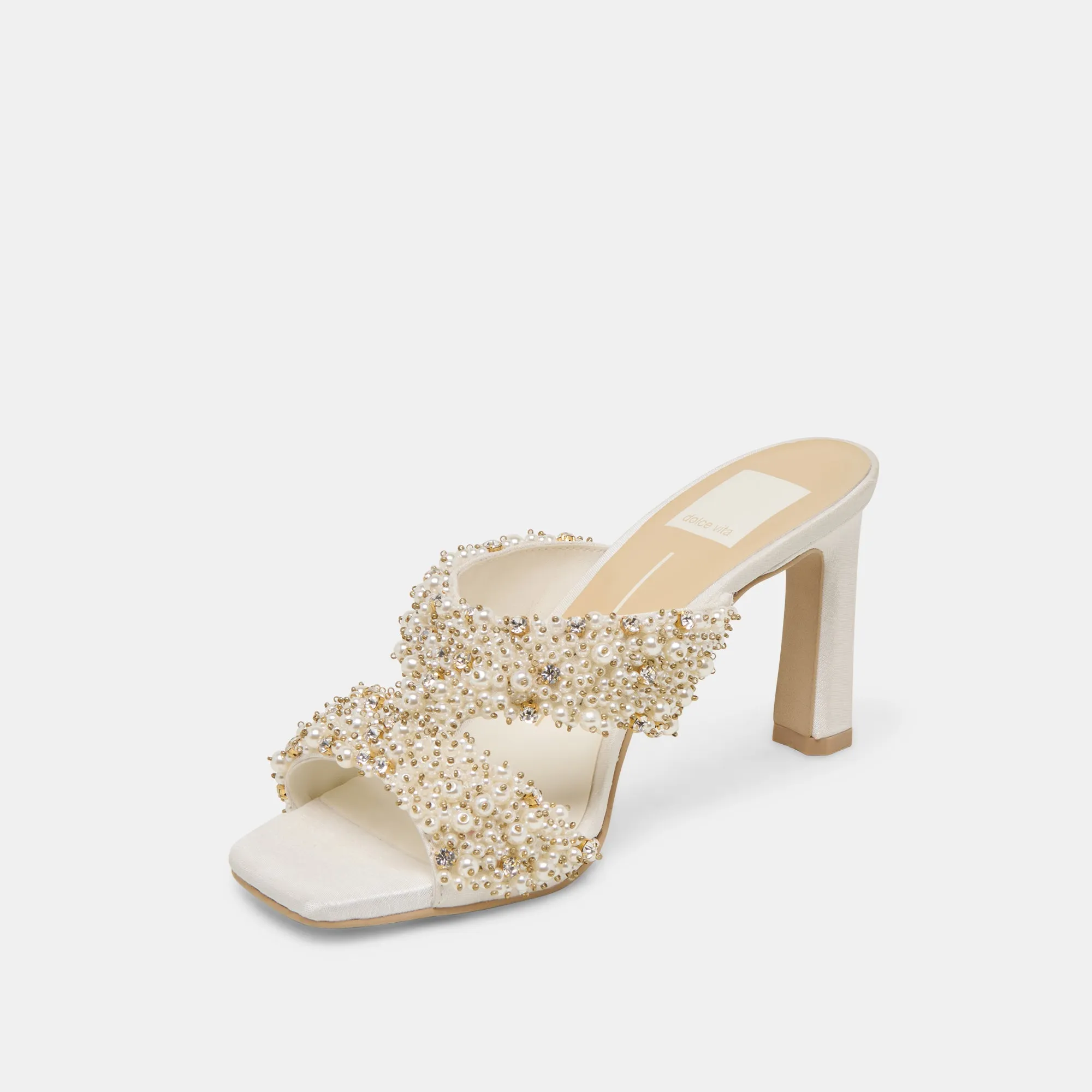 GITEL RHINESTONE HEELS IVORY RHINESTONE Colorful High Heels