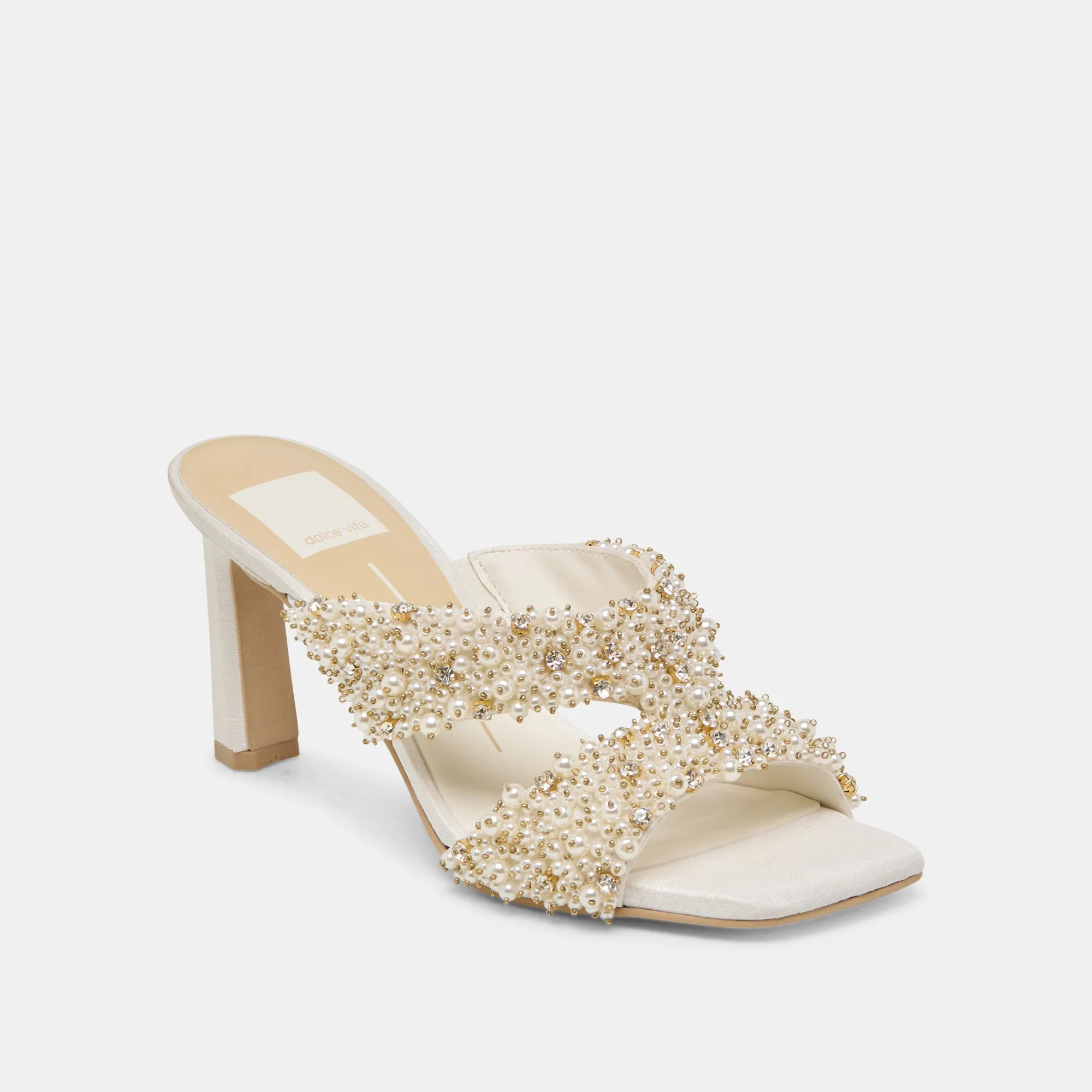 Mid Top GITEL RHINESTONE HEELS IVORY RHINESTONE