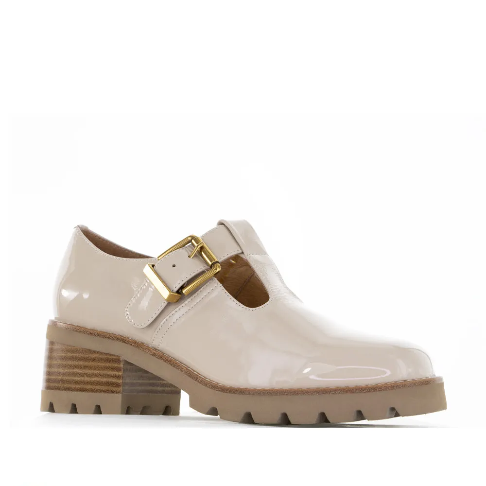 Fall Fashion Pumps Luxe Heeled Sandals BRESLEY DERRY NUDE PATENT