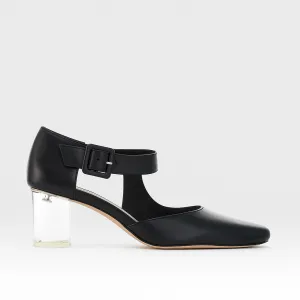 Active Summer Footwear Easy Walk DJANGO & JULIETTE HAPPIE BLACK/CLEAR HEEL