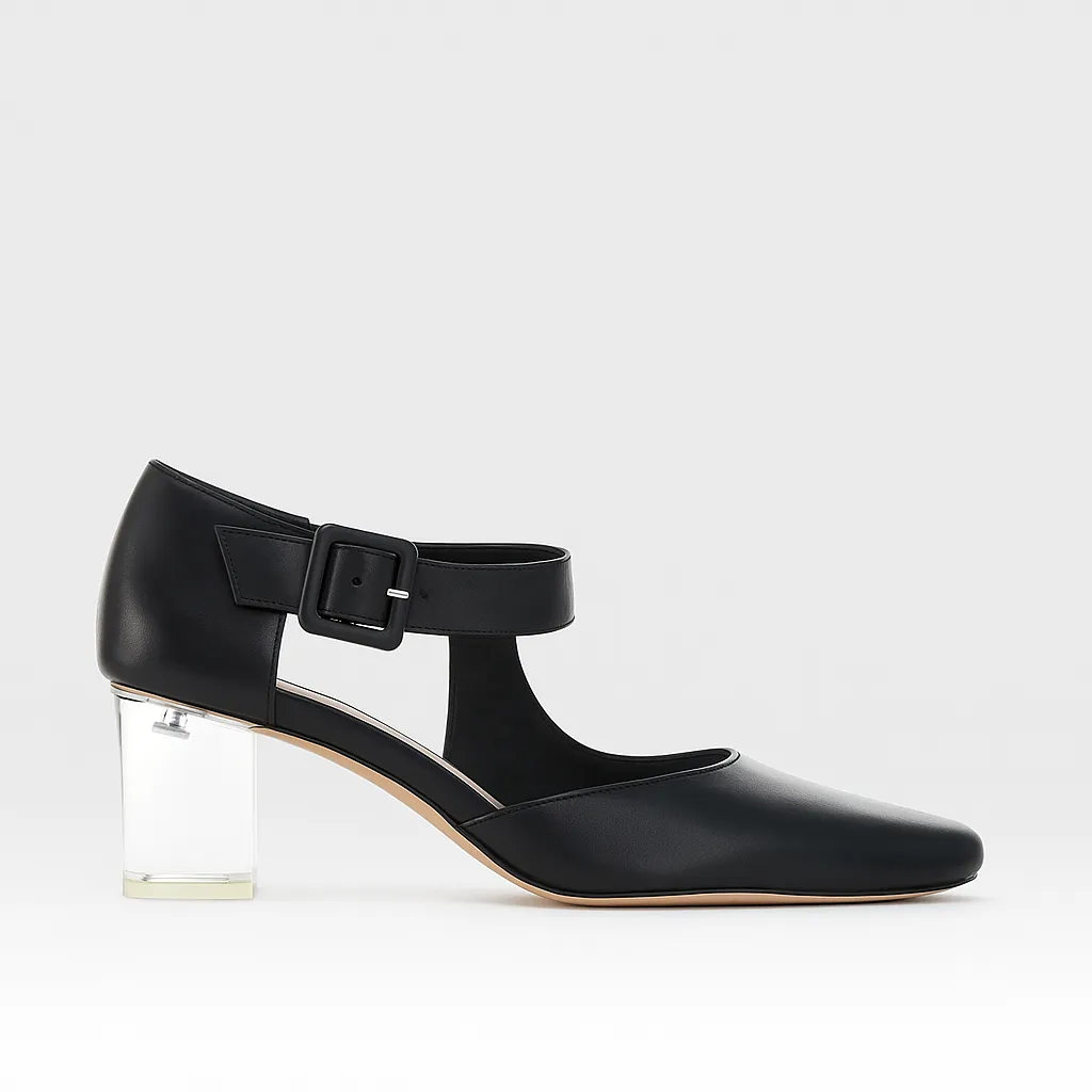 Active Summer Footwear Easy Walk DJANGO & JULIETTE HAPPIE BLACK/CLEAR HEEL