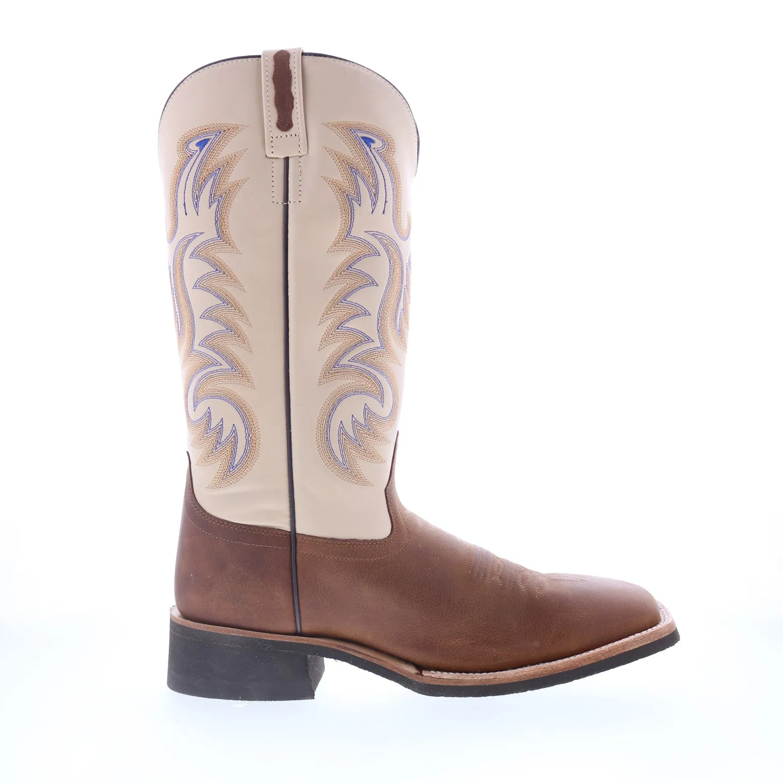 Jama Old West BSM1819 Mens Brown Leather Slip On Cowboy Western Boots Adventure Wear