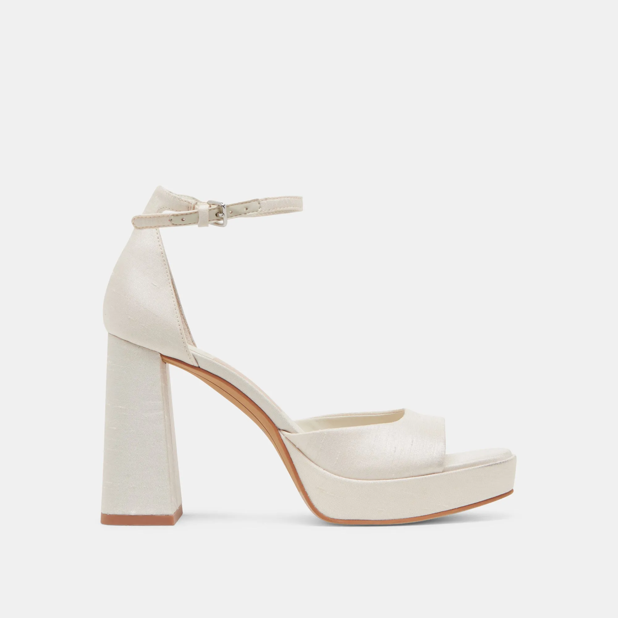 Flexible Movement PANDRO HEELS WHITE SATIN