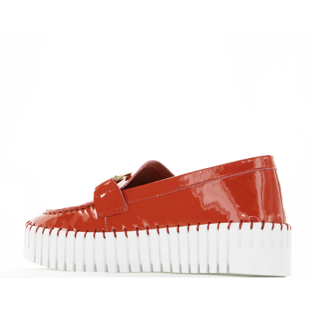 DJANGO & JULIETTE BRONTIS RED PATENT Chrome-Tanned