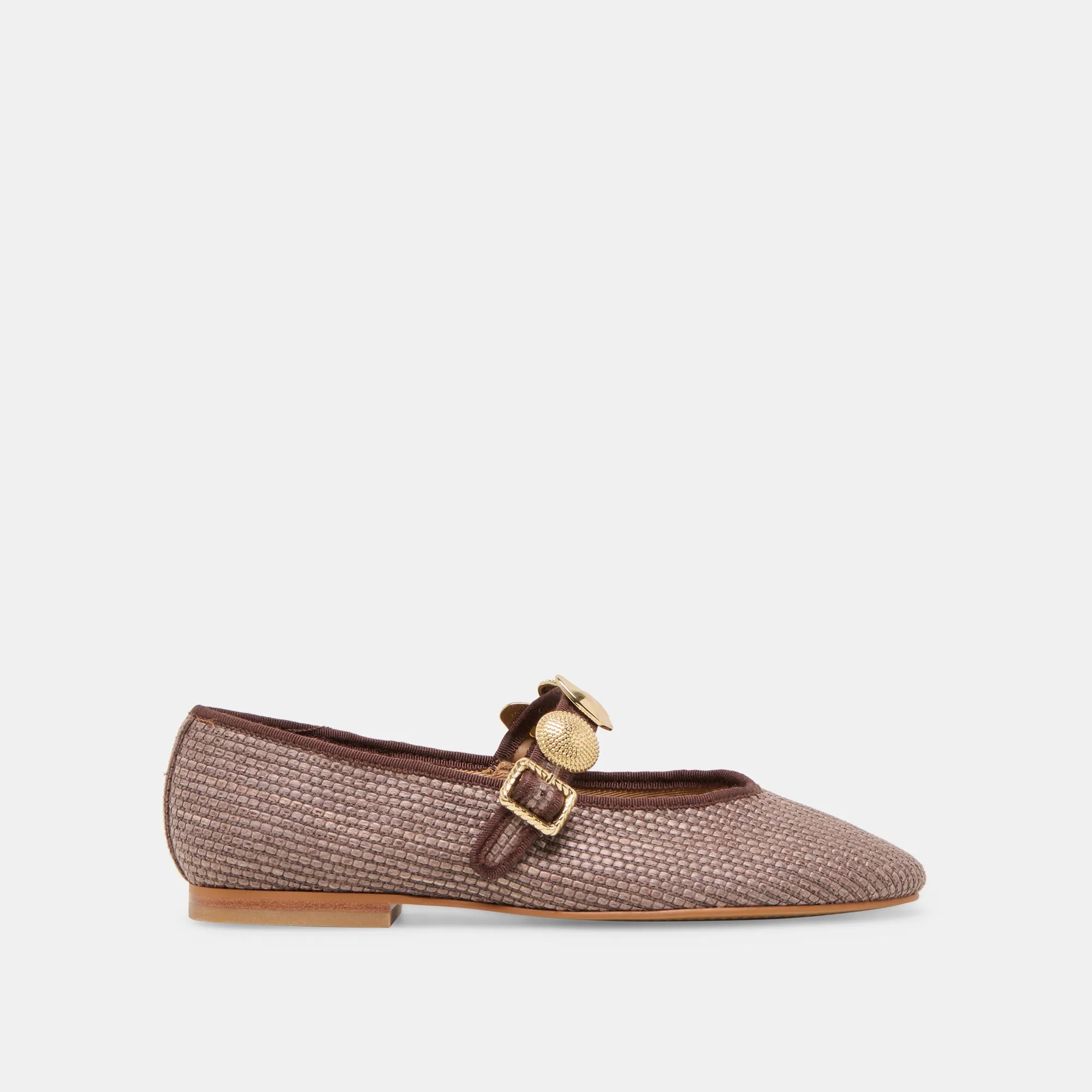 Hope Step Flight Safe RELAN BALLET FLATS WALNUT RAFFIA