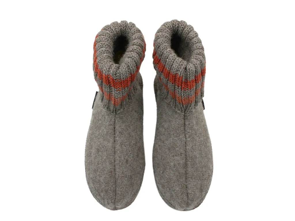 Haflinger Slippers Paul Beige Knit Upper