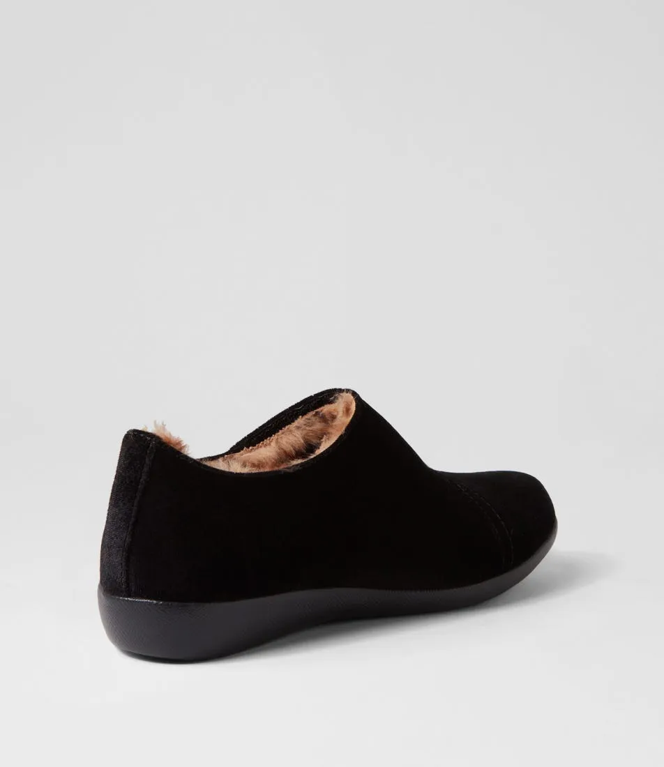 ZIERA FLISS BLACK VELVET Slip On Comfort