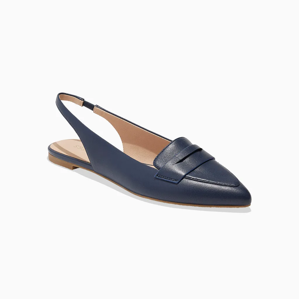 Pennie Sling Back Ballet Street Ball Fur Trim