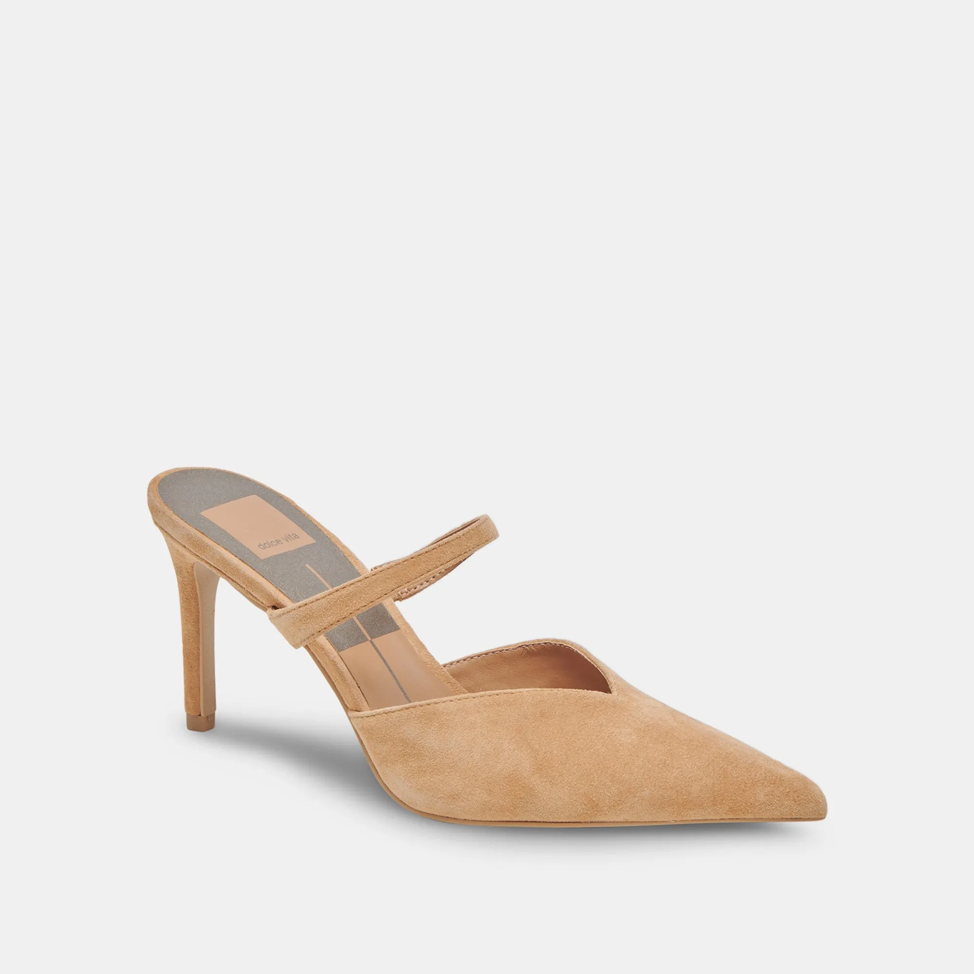 KANIKA WIDE HEELS TAN SUEDE Luxury Heels for Office Christmas Party Heels