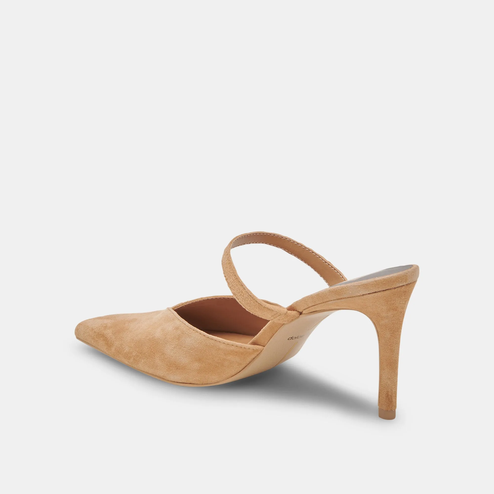 Soft Neutral Cotton Base KANIKA WIDE HEELS TAN SUEDE