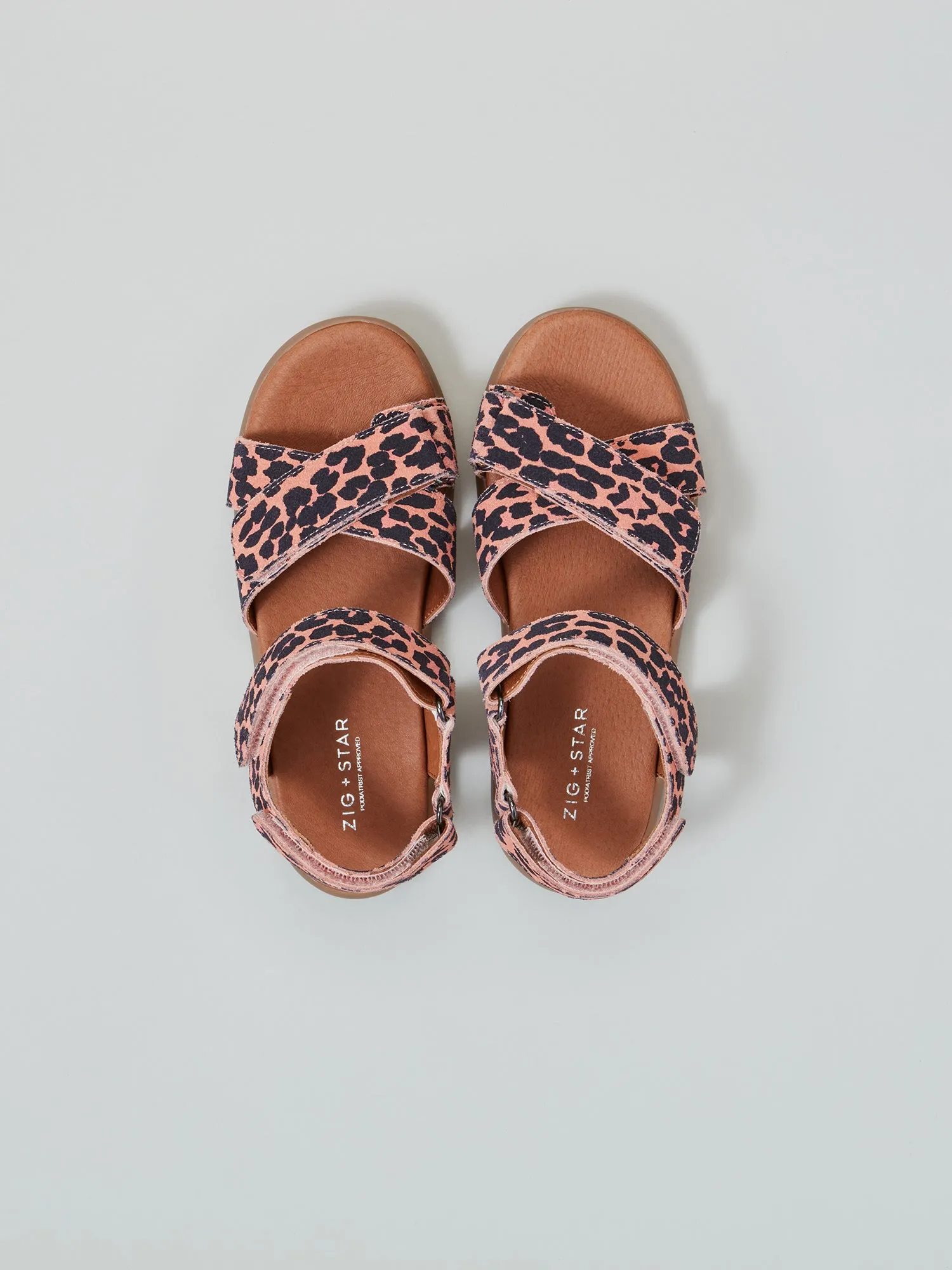 Relaxed Look Rae Junior Cross-Strap Sandal Pink Animal