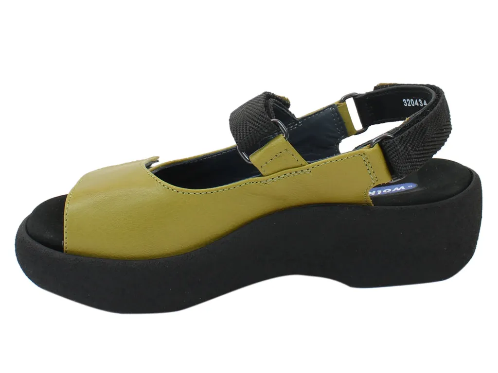 Wolky Sandals Jewel Olive Sunshine Walk Easy Lock