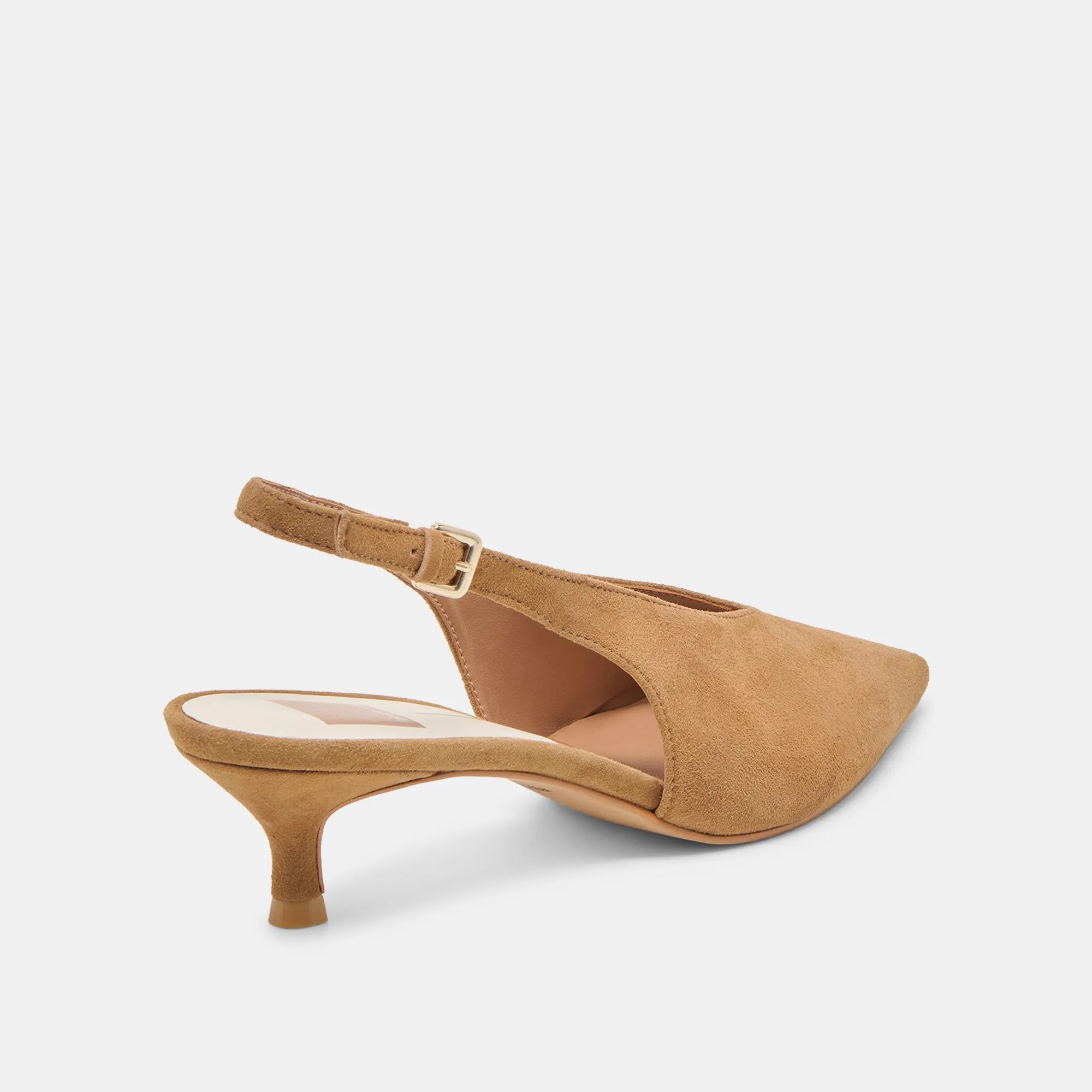 Bold Wedding Heels Removable Footbed ALENNA HEELS LT BROWN SUEDE