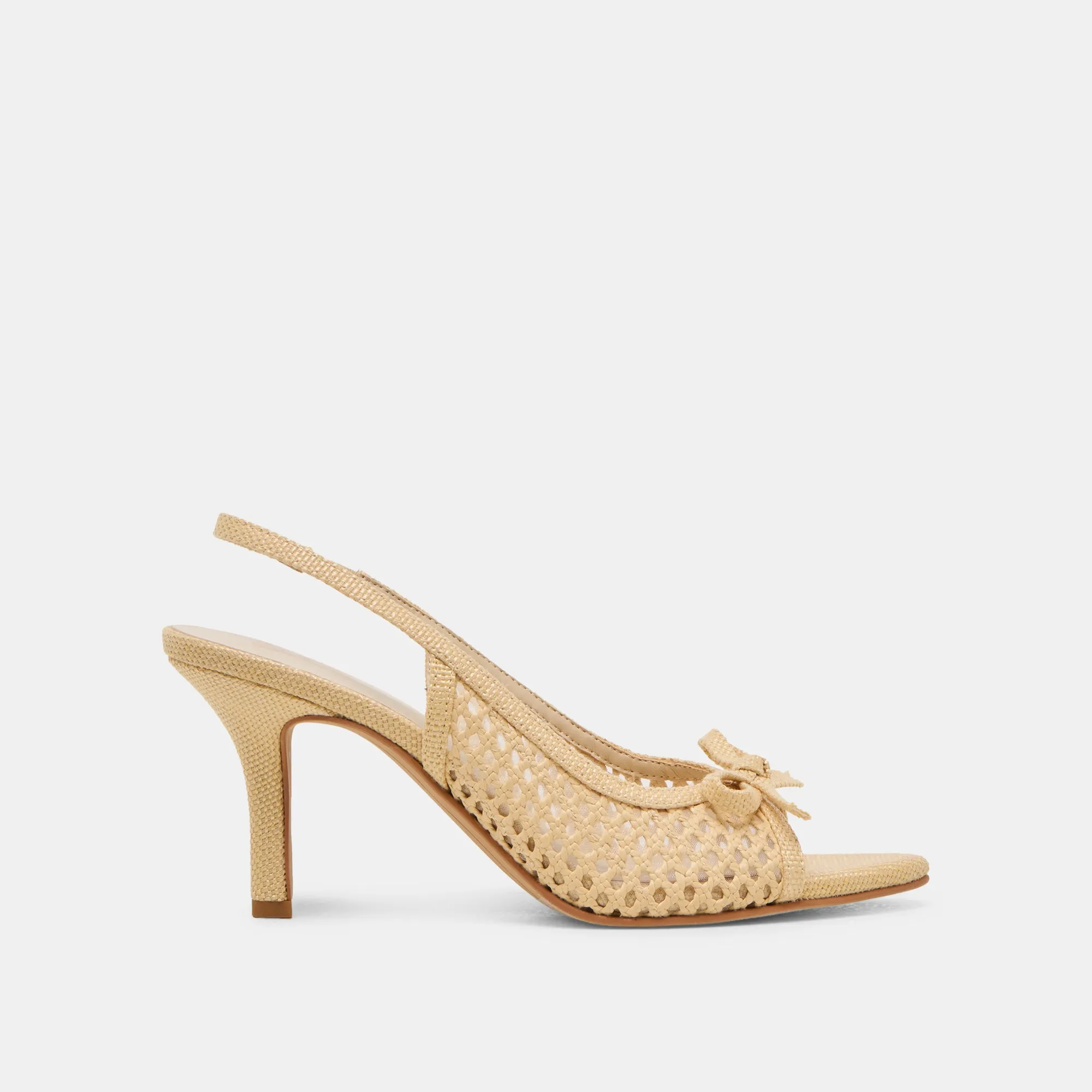 Lace Up Stylish MORELA HEELS NATURAL RAFFIA