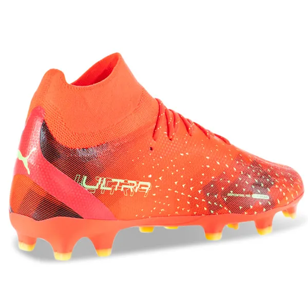 Match Ready Motion control Puma Ultra Pro FG/AG Soccer Cleats (Coral/Fizzy Light)