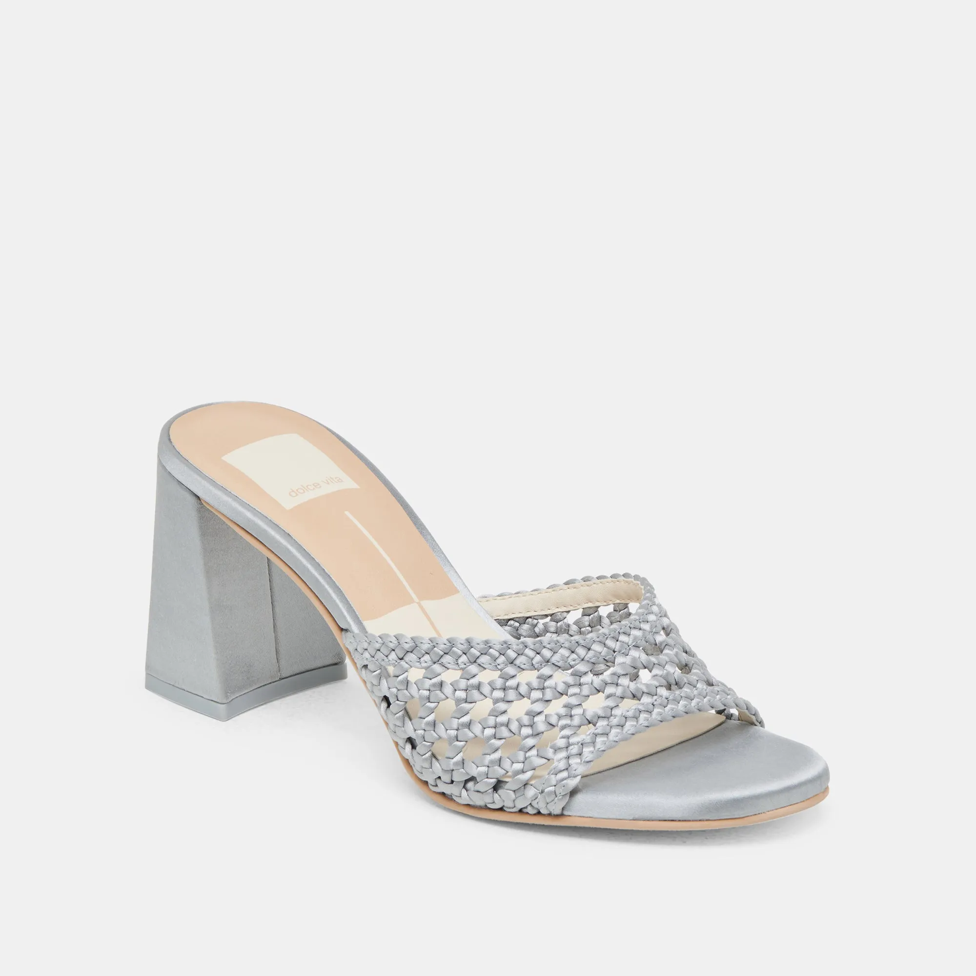 Casual Wedding Heels MARGOE HEELS LIGHT BLUE WOVEN SATIN
