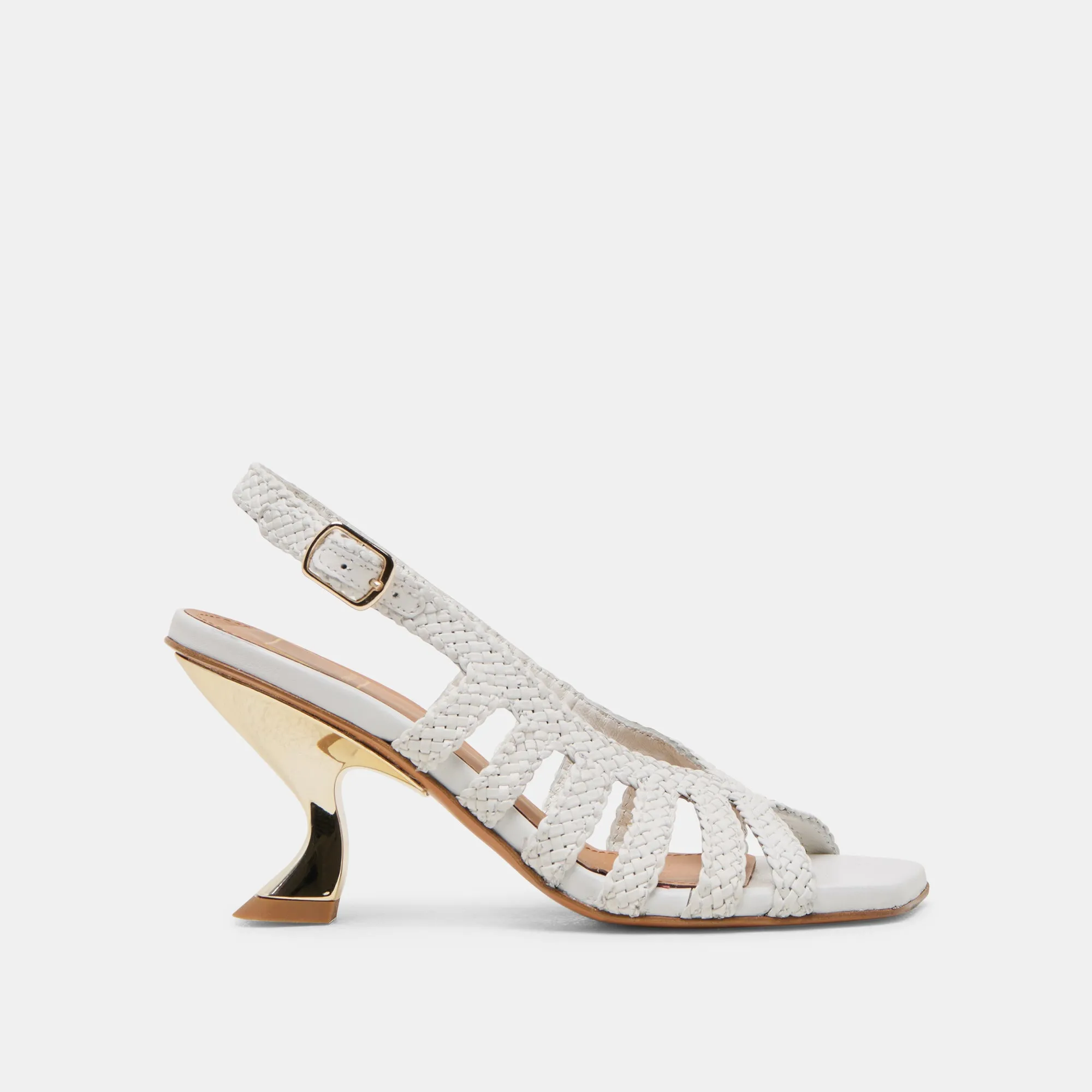 SICILY HEELS WHITE WOVEN LEATHER Night Out Heels
