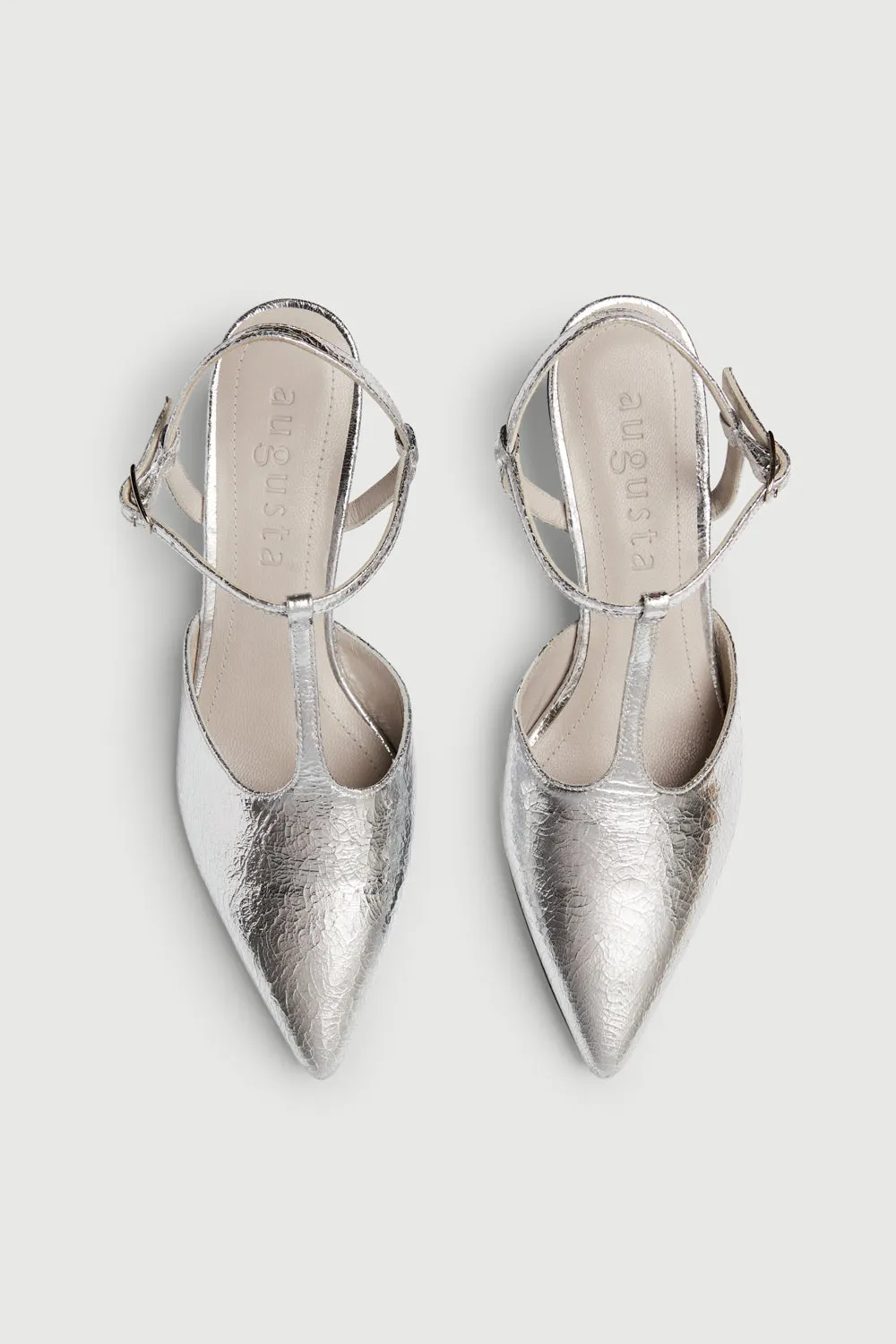 Red High Heels for Weddings Camila Pumps in Silver Leather