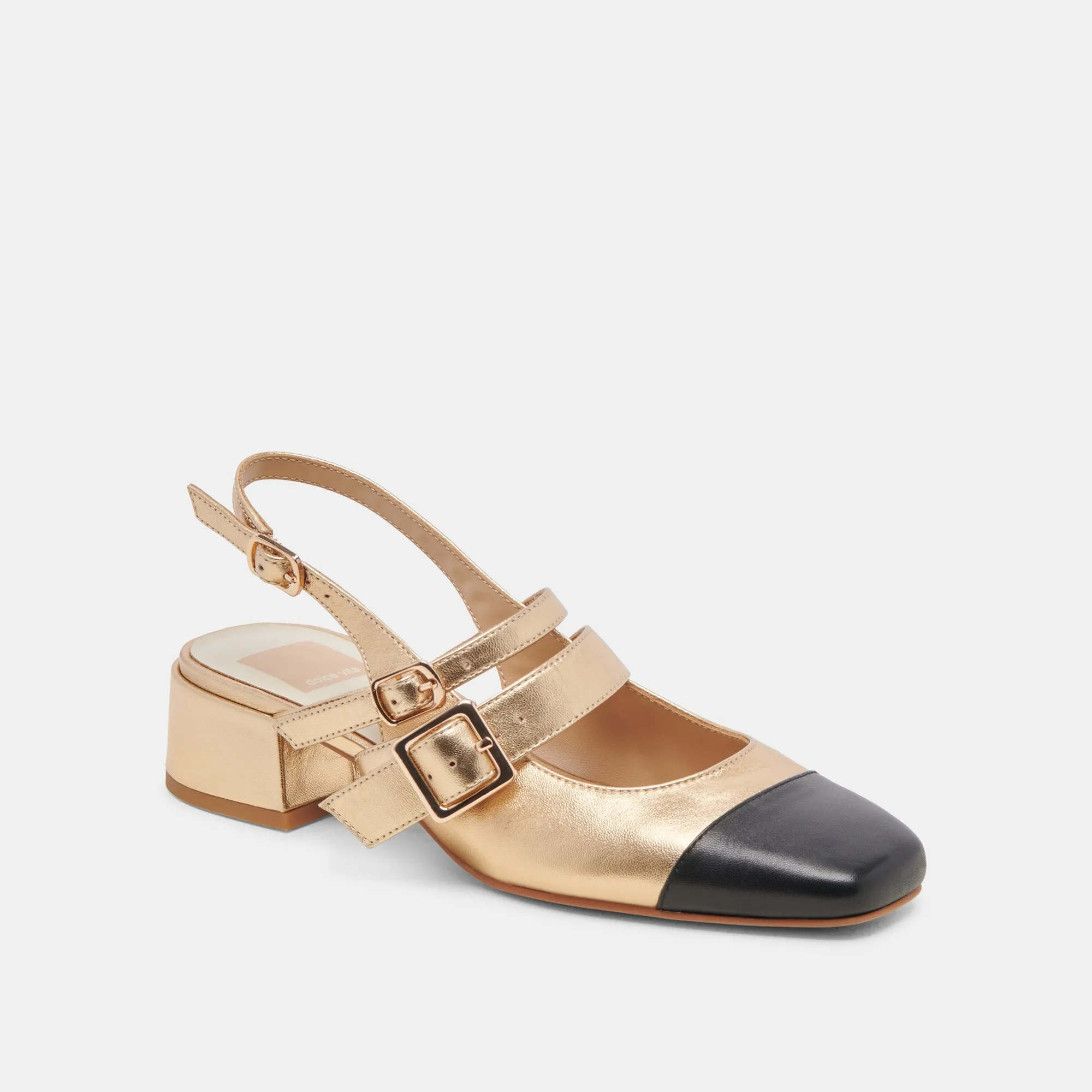 PATZY HEELS GOLD MULTI LEATHER Breathable Material Traction Outsole