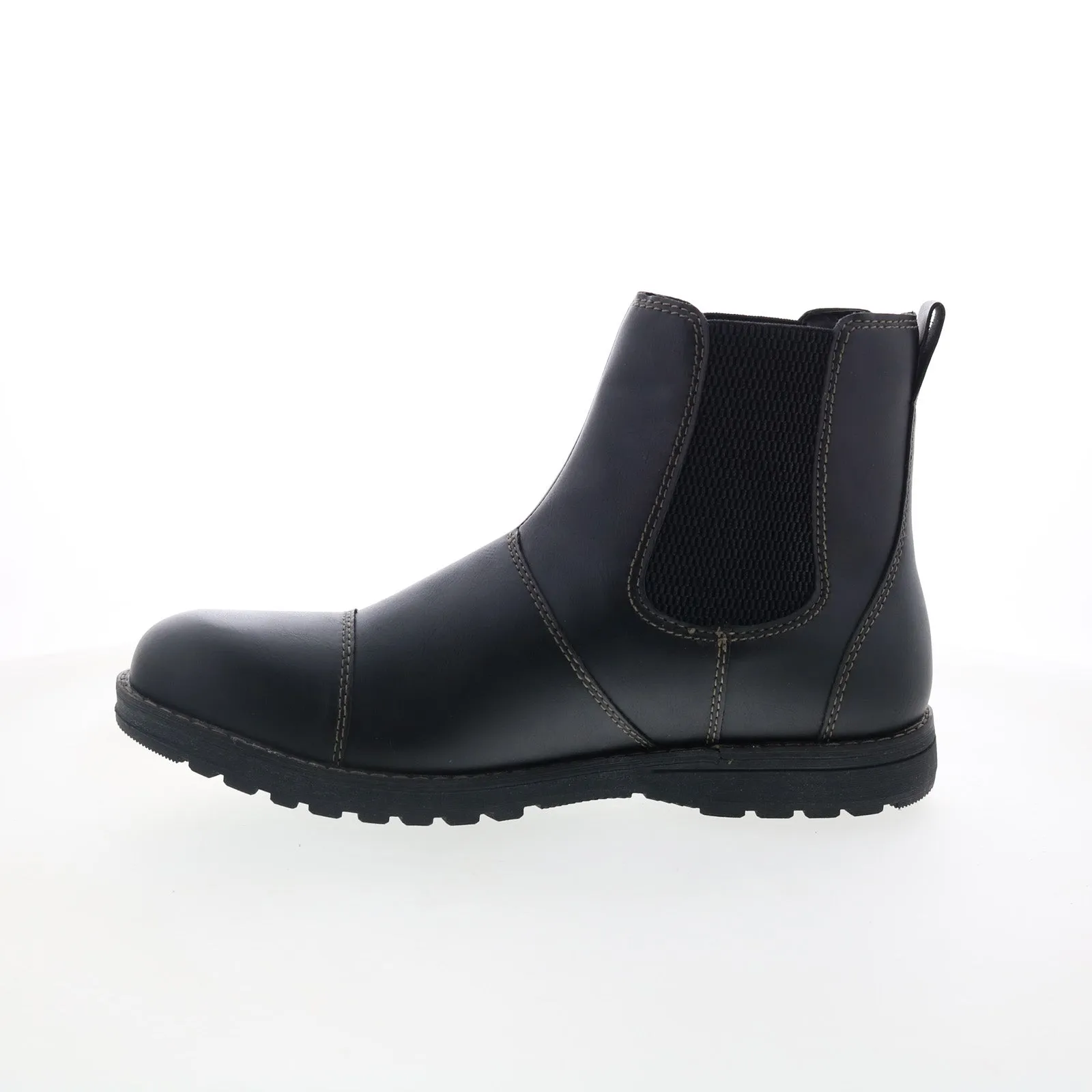 Eastland Drew Twin Gore 4715-01 Mens Black Synthetic Slip On Chelsea Boots Water Resistant