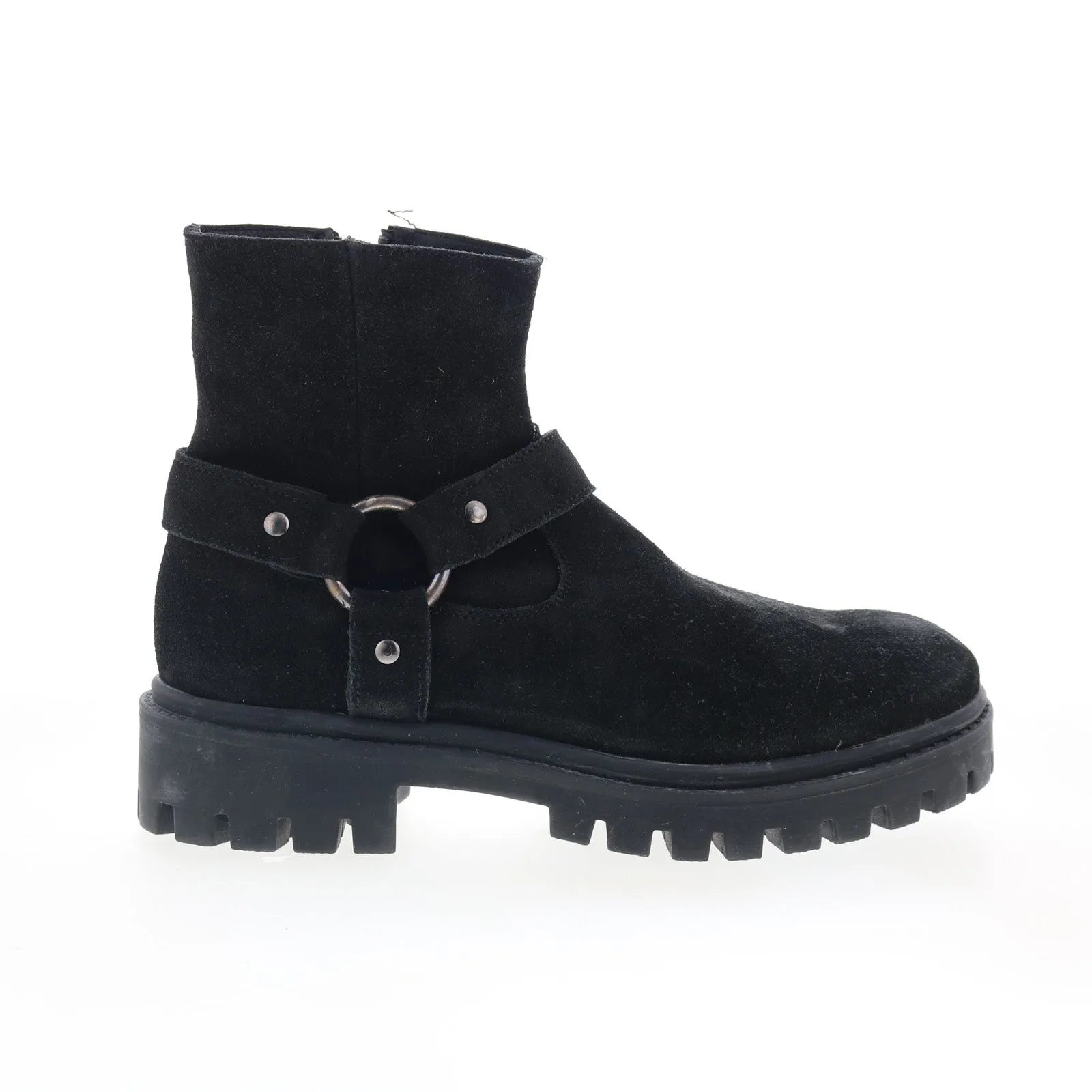 Dingo Road Trip DI-845 Mens Black Suede Zipper Casual Dress Boots light texture Timeless Style