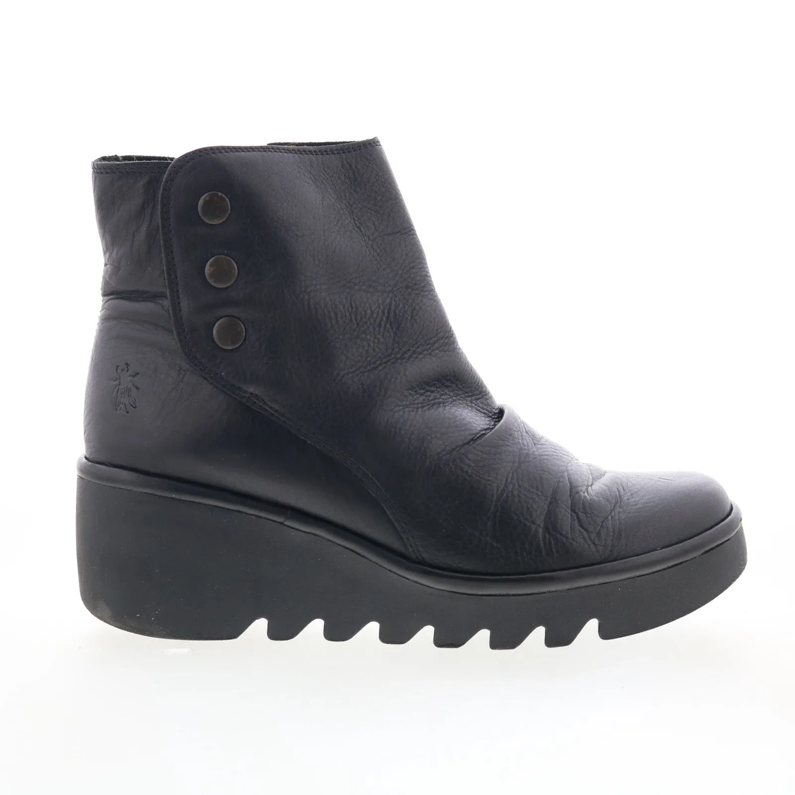 Frost resistant Strong Sole Fly London Brom BROM344FLY-008 Womens Black Leather Ankle & Booties Boots