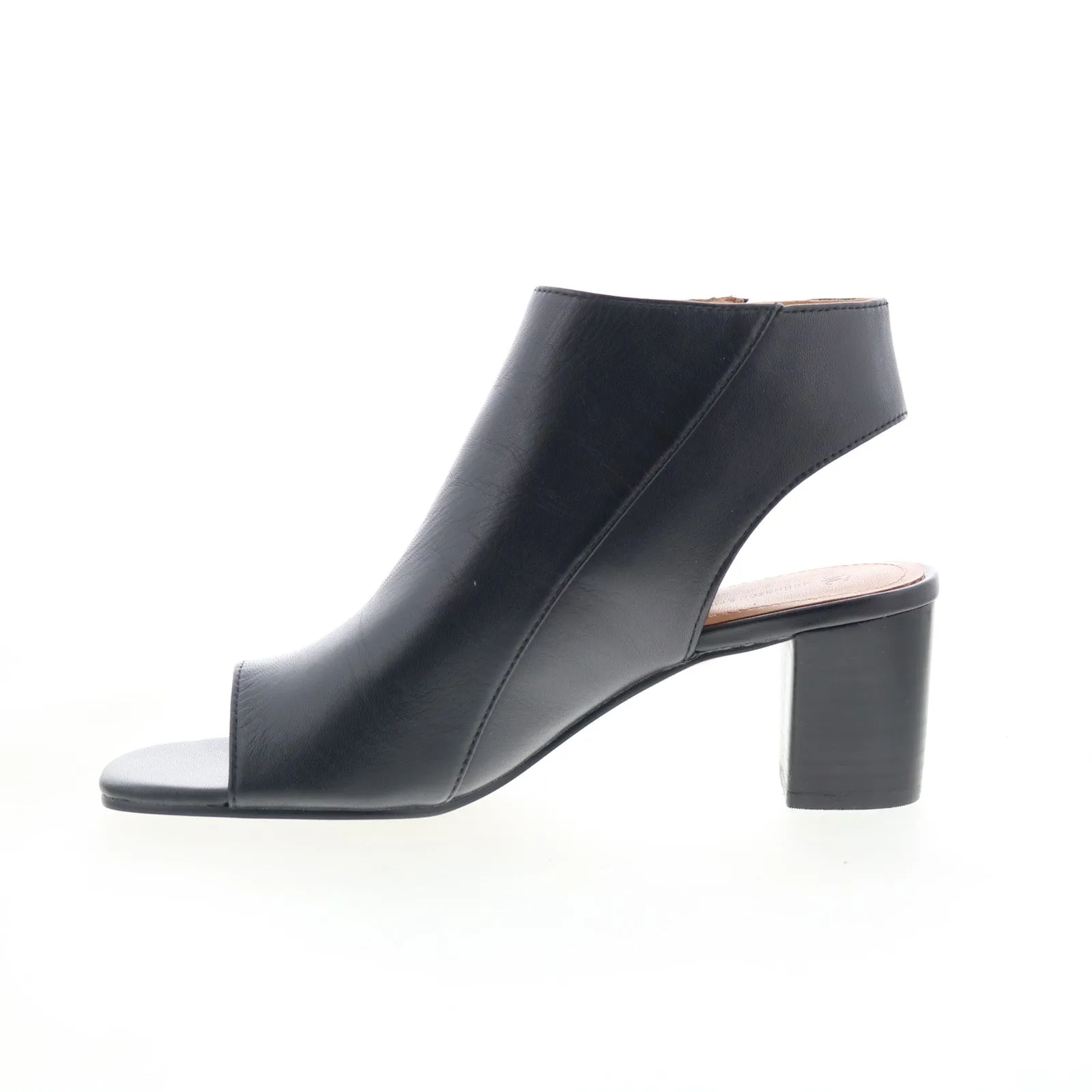 Johnston & Murphy Evelyn Side-Zip Bootie Womens Black Ankle & Booties Boots subtle style Rough Ground
