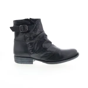 Comfortable backstay Adventure Ready Miz Mooz Lenard Womens Black Leather Zipper Ankle & Booties Boots