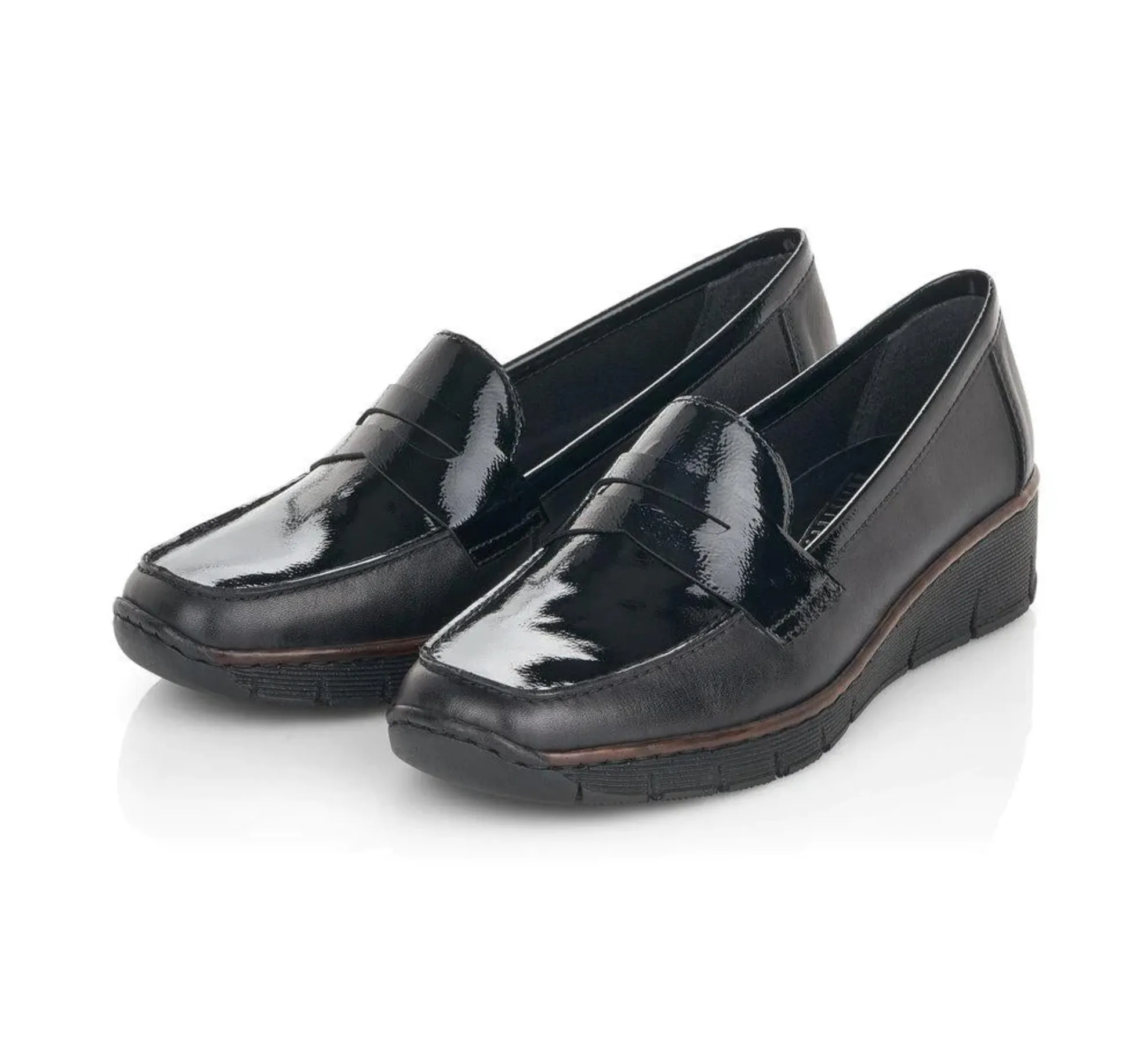 RIEKER 53732-00 BLACK Travel Style Slip On Style