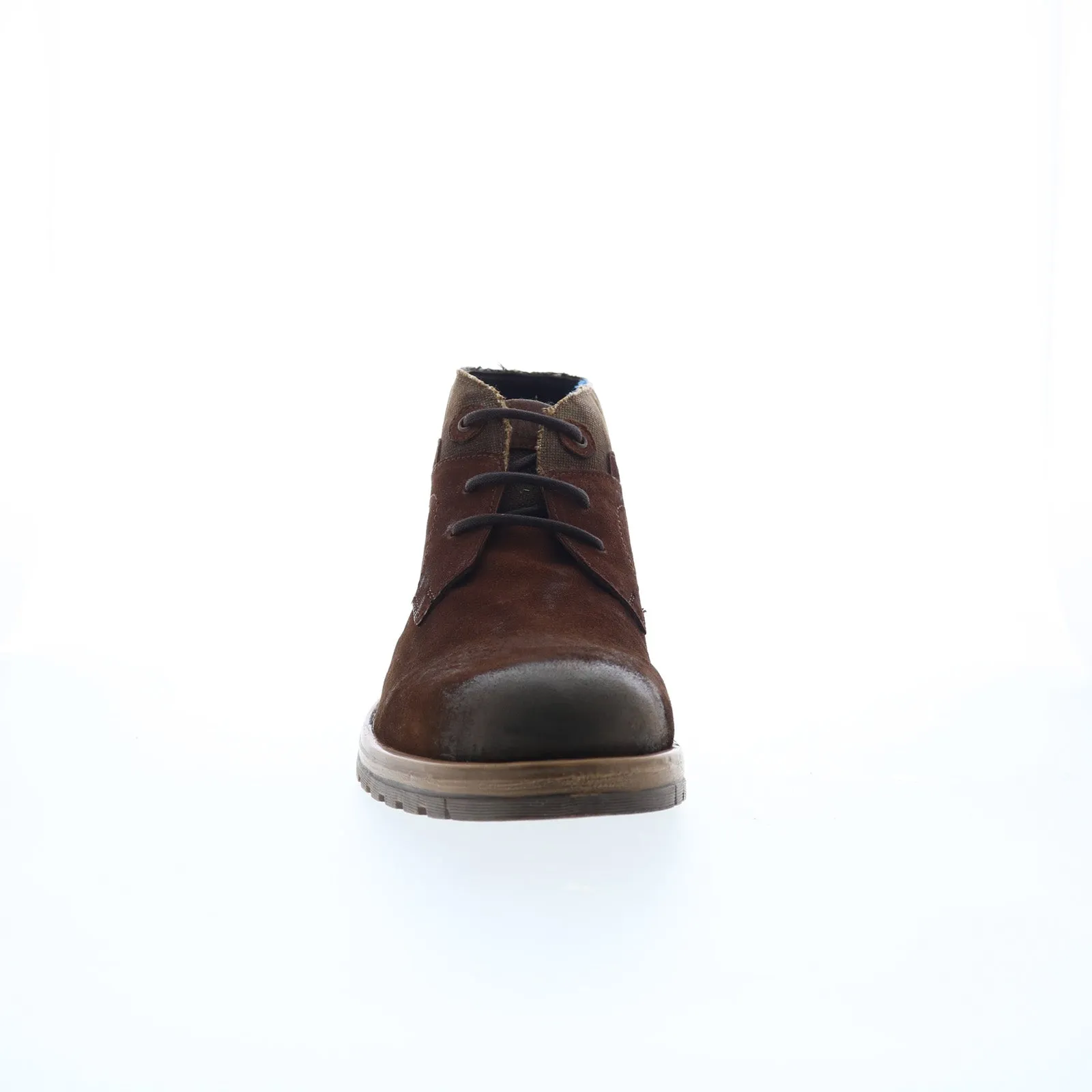 Metallic Buckle Slip-On Design Testosterone York Town T94720 Mens Brown Suede Lace Up Chukkas Boots
