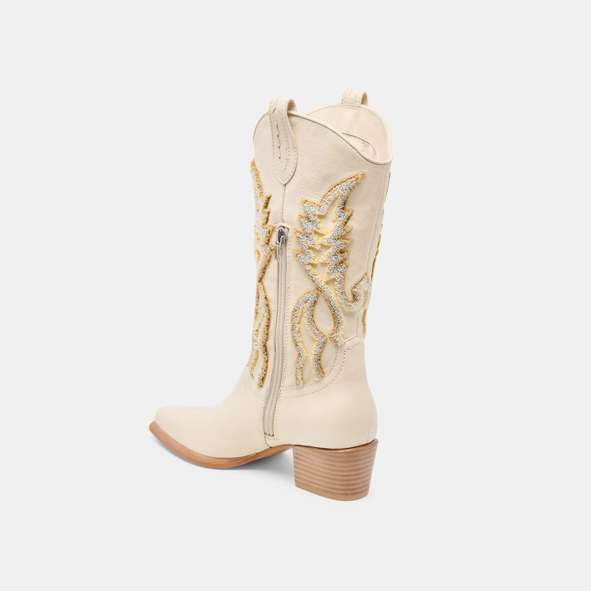 VILA BOOTS IVORY LEATHER Anti-bacterial Casual Footwear