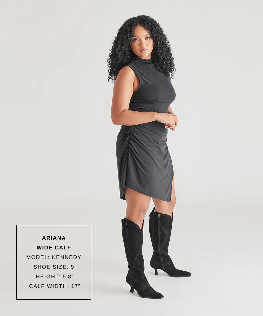 ARIANA WIDE CALF BOOTS ONYX SUEDE Hybrid style Snow Ready